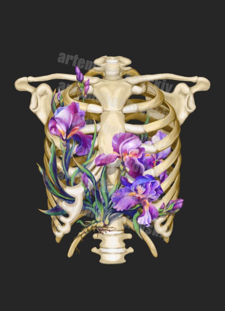 Part of my work for CODEX ANATOMICUS - My, Art, Digital drawing, Vector graphics, Illustrator, Anatomy, Floristics, Drawing, Longpost