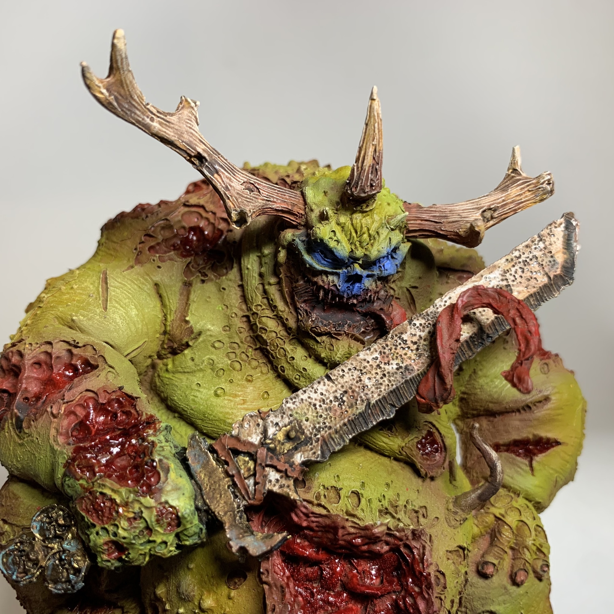 Demon of Nurgle: Great unclean one - Моё, Warhammer 40k, Wh miniatures, Длиннопост