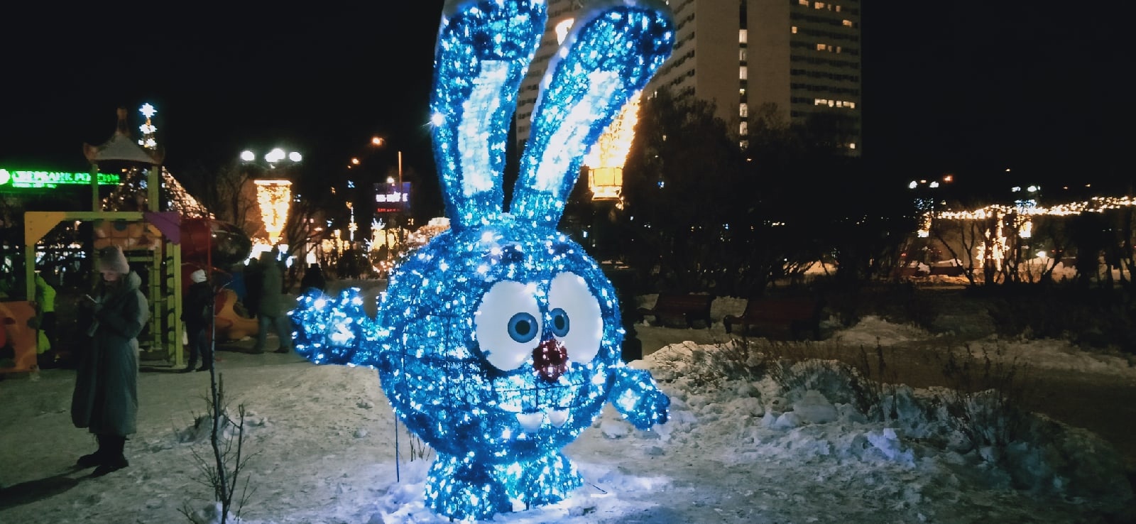 New Year's Murmansk - 2022 - My, Kola Peninsula, North, Story, Town, Holidays, New Year, Illuminations, Lights, Decoration, Garland, Art, Mood, Winter, Christmas, Murmansk, sights, Longpost