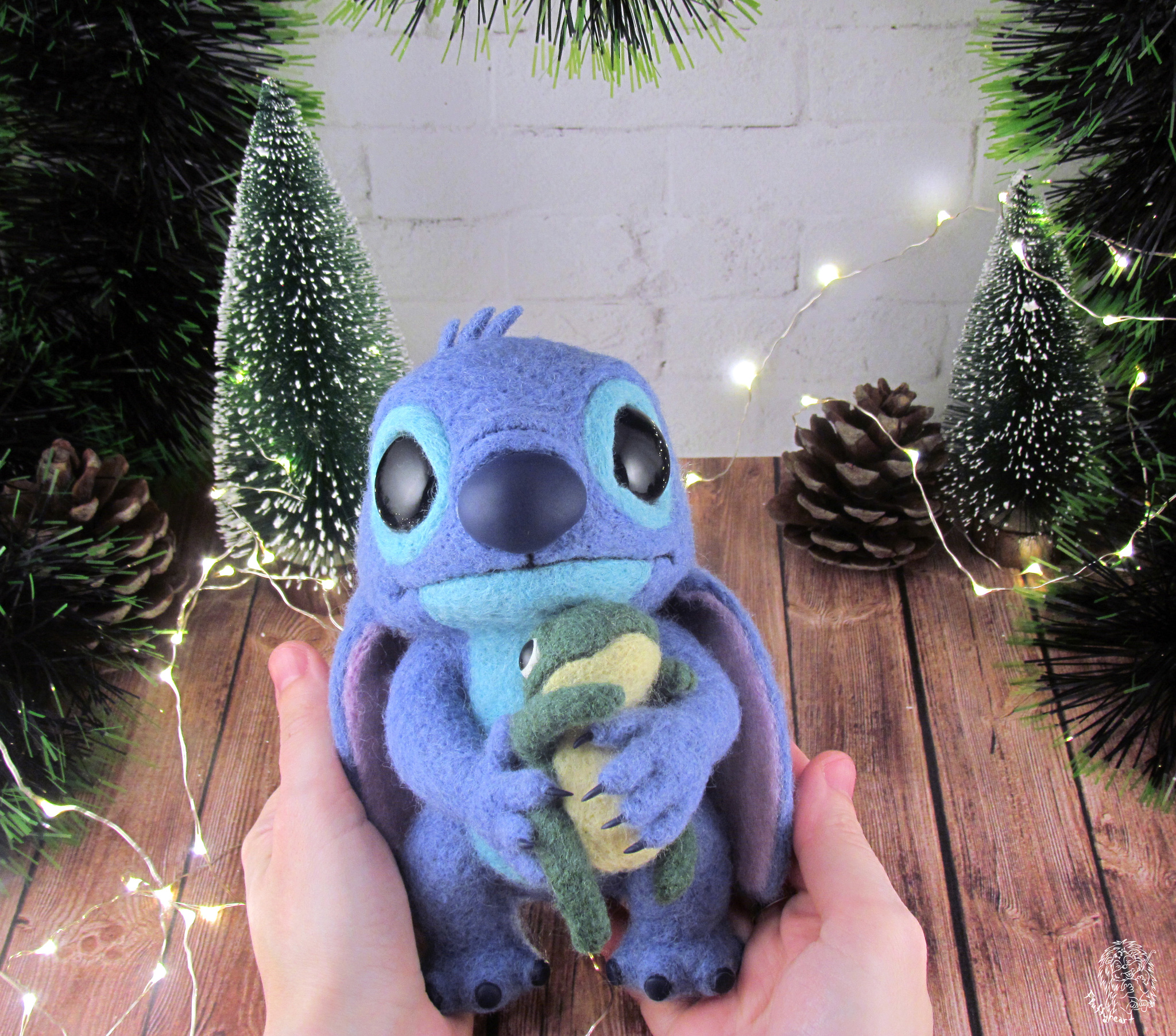 New Year Stitch - My, Wool toy, Needlework without process, Dry felting, Longpost, Lilo and Stitch, Stitch, Handmade, New Year