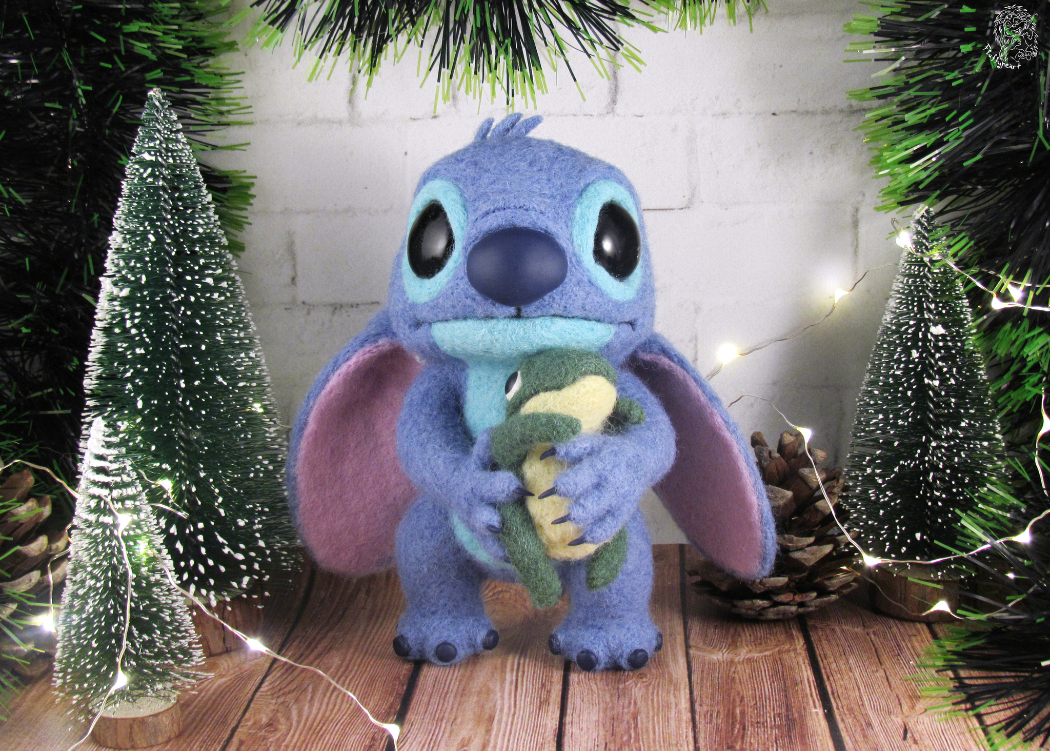 New Year Stitch - My, Wool toy, Needlework without process, Dry felting, Longpost, Lilo and Stitch, Stitch, Handmade, New Year