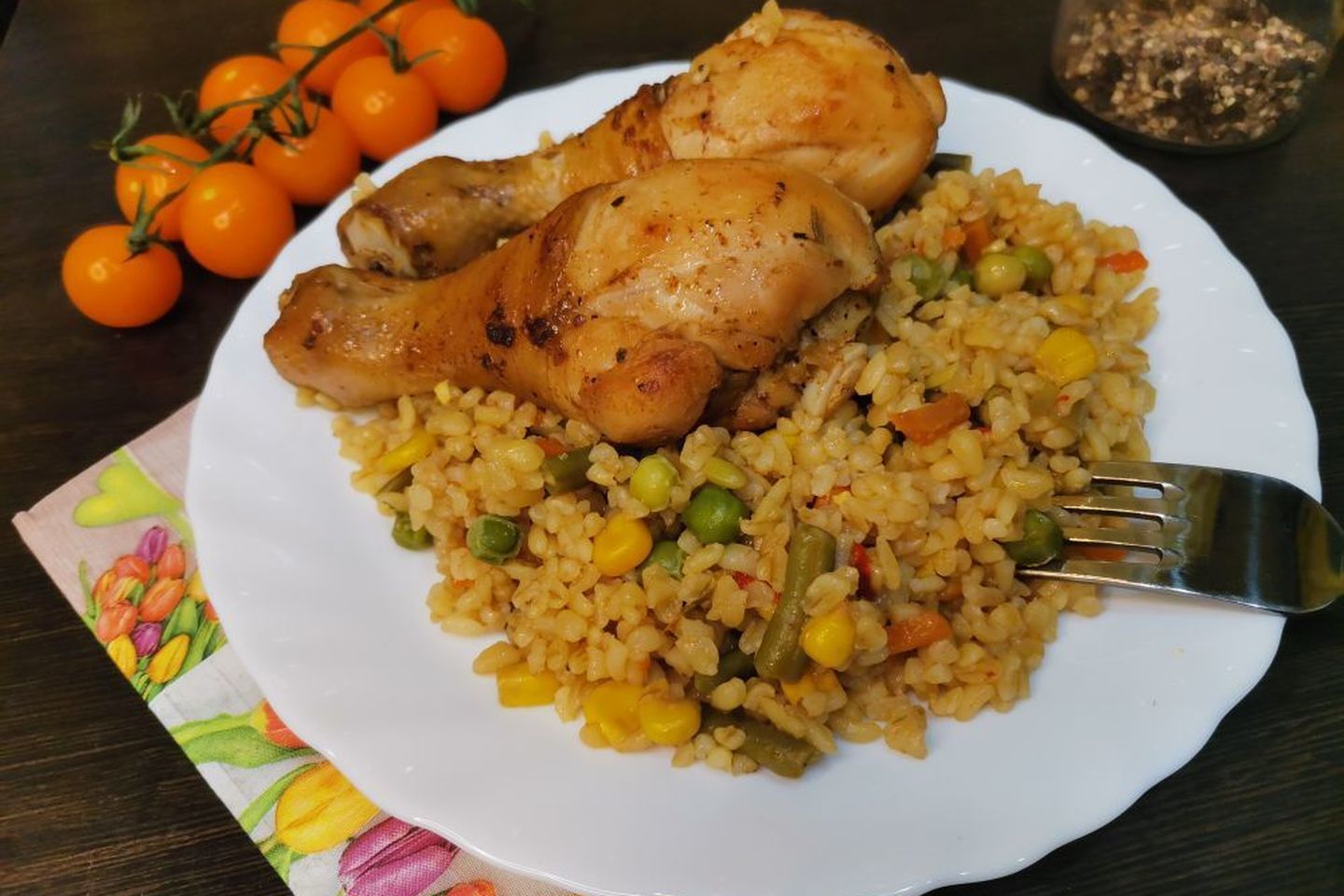 Bulgur with chicken and vegetables - My, Recipe, Cooking, Food, Nutrition, Preparation, Longpost