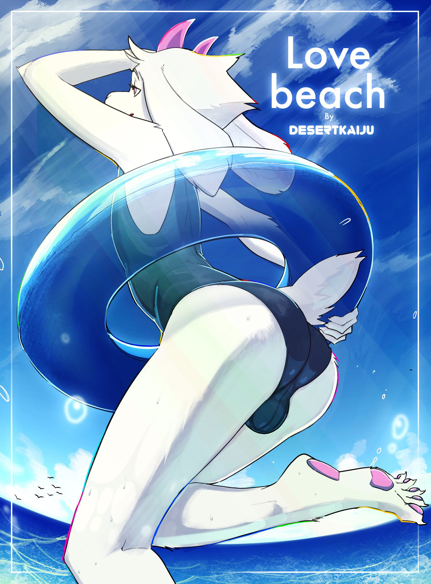 Love beach - NSFW, Deltarune, Furry, Comics, Translated by myself, Desertkaiju, Ralsei, Longpost, Kris, Susie, Yiff