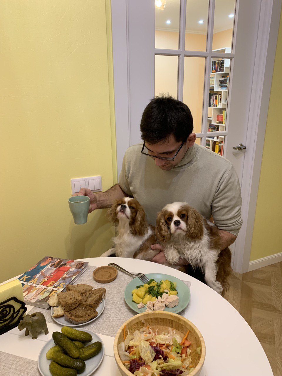 2 girls 1 cup - My, Dog, Pets, Cavalier king charles spaniel, Cosiness, The photo