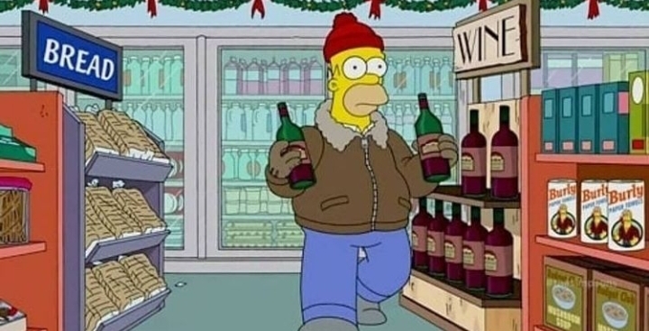 New Year's shopping is coming soon - Humor, Picture with text, The Simpsons, New Year, Wine