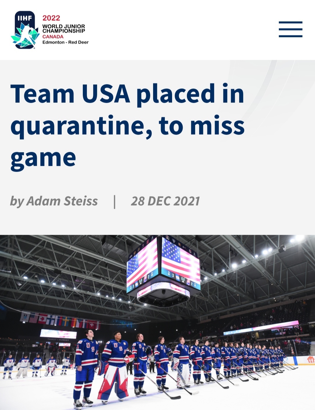 At the youth world ice hockey championship, the US team was sent to quarantine - Hockey, World championship, Youth, KHL, USA, Iihf, Switzerland, Coronavirus, Quarantine, Sport, Pandemic