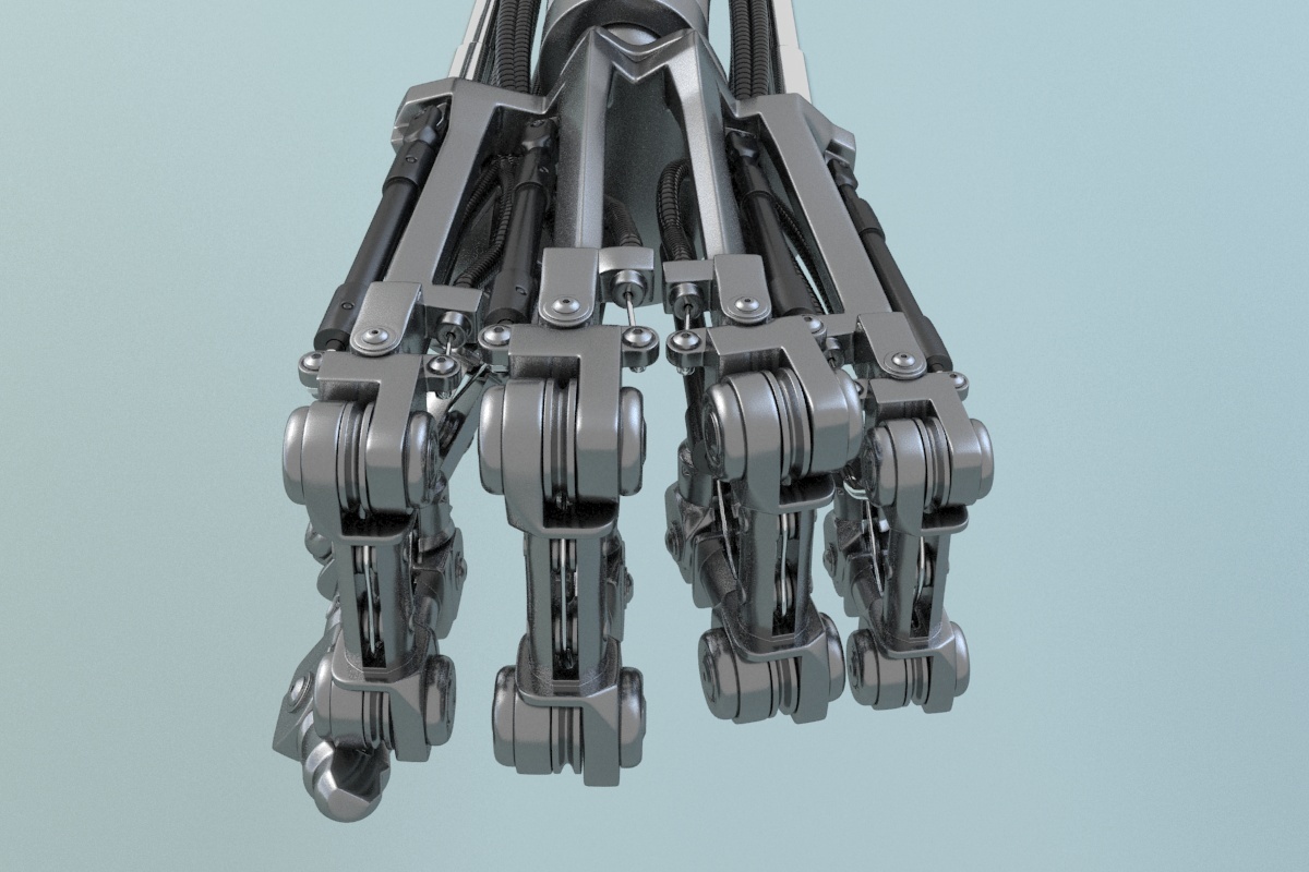 Terminator t-800 Arm 3D model - My, 3D modeling, Terminator 2: Judgment Day, 3D, Cyberpunk, Blender, Computer graphics, 3D printer, 3D печать, Longpost