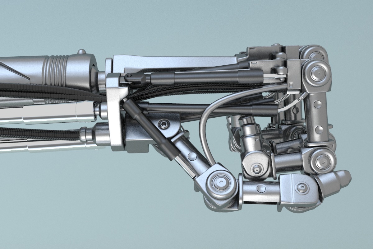 Terminator t-800 Arm 3D model - My, 3D modeling, Terminator 2: Judgment Day, 3D, Cyberpunk, Blender, Computer graphics, 3D printer, 3D печать, Longpost