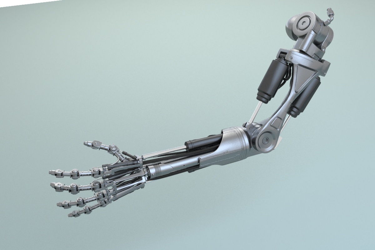 Terminator t-800 Arm 3D model - My, 3D modeling, Terminator 2: Judgment Day, 3D, Cyberpunk, Blender, Computer graphics, 3D printer, 3D печать, Longpost