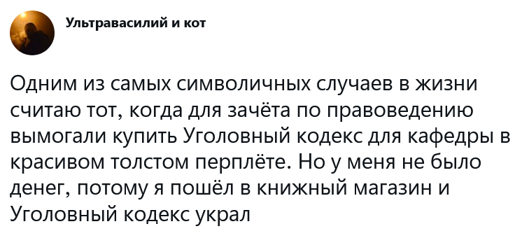 Ирония и Символизм - Студенты, Уголовный кодекс, Кража, Символизм, Ирония, Грустный юмор, Юмор, Скриншот