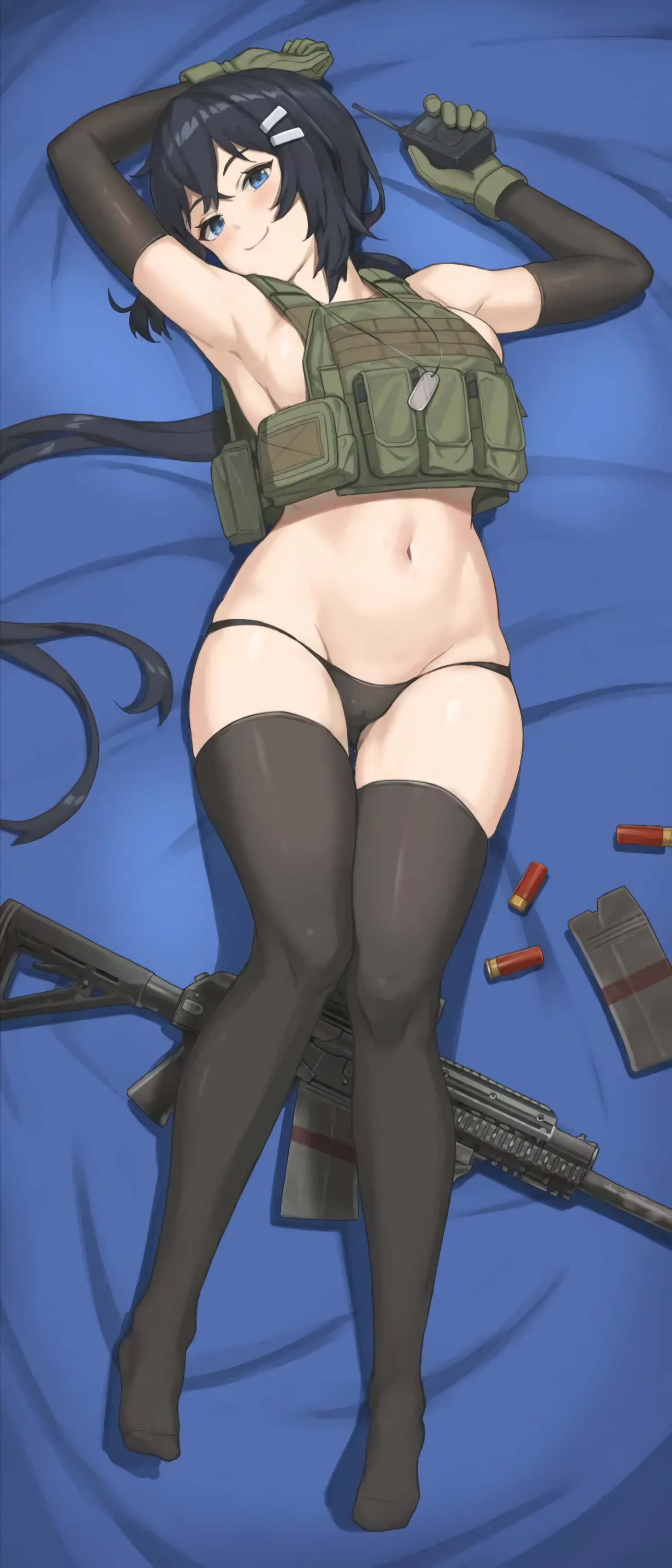 Escape From Yasukov (продолжение) - NSFW, Аниме, Anime Art, Anime Original, Чулки, Панцу, Бронежилет, Escape From tarkov, Игры, Sugoi Dekai, Saiga-12, Длиннопост