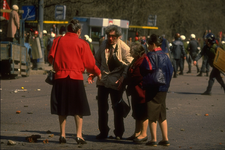 May 1, 1993. Forgotten War - Politics, Collision, Rally, Russia, the USSR, The photo, Negative, Blood, Longpost