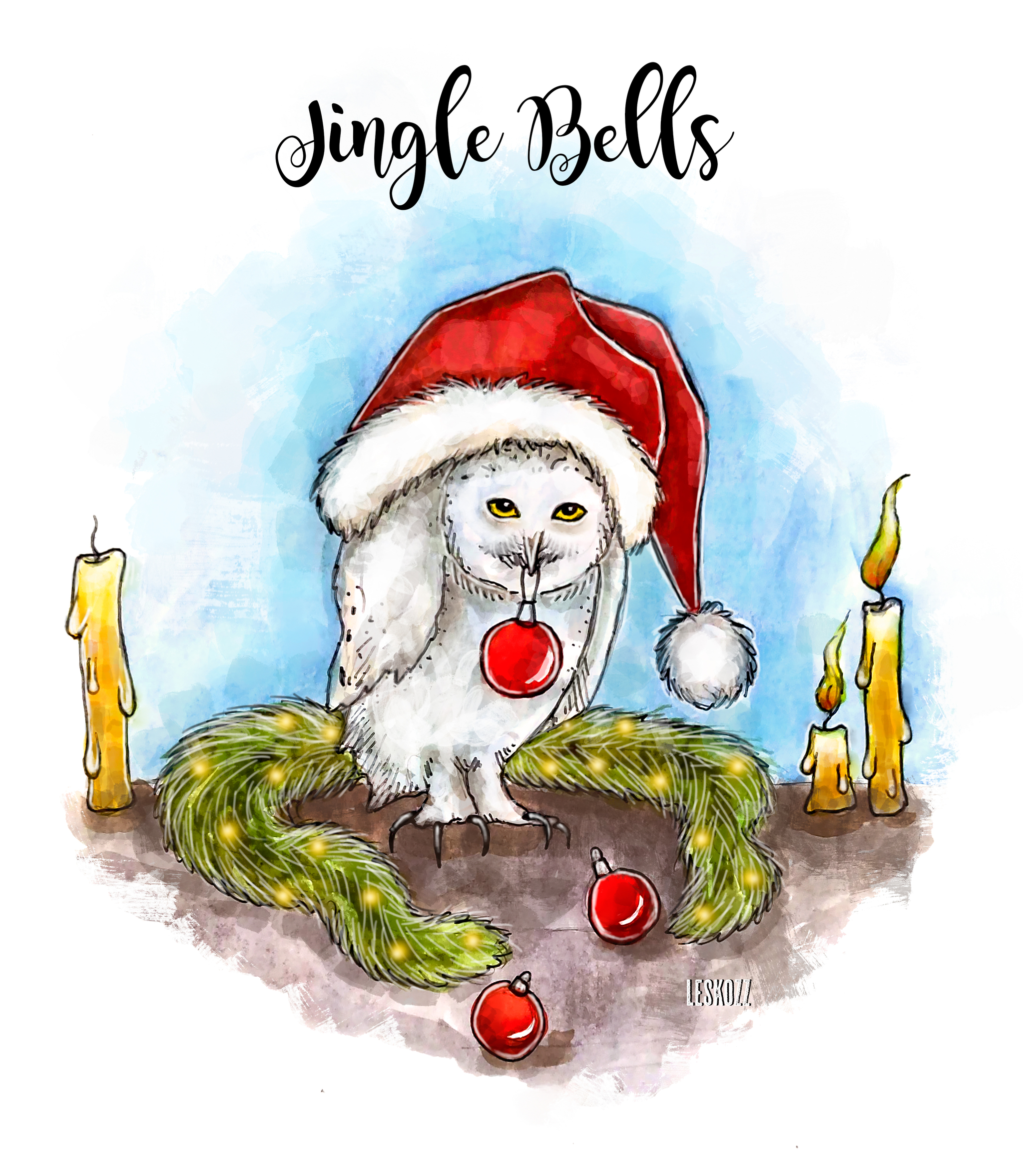 Holiday greetings! - My, Drawing, Art, cat, Dog, Owl, New Year, Friday tag is mine, Characters (edit), Tangerines, Christmas trees, Garland, Illustrations, Longpost