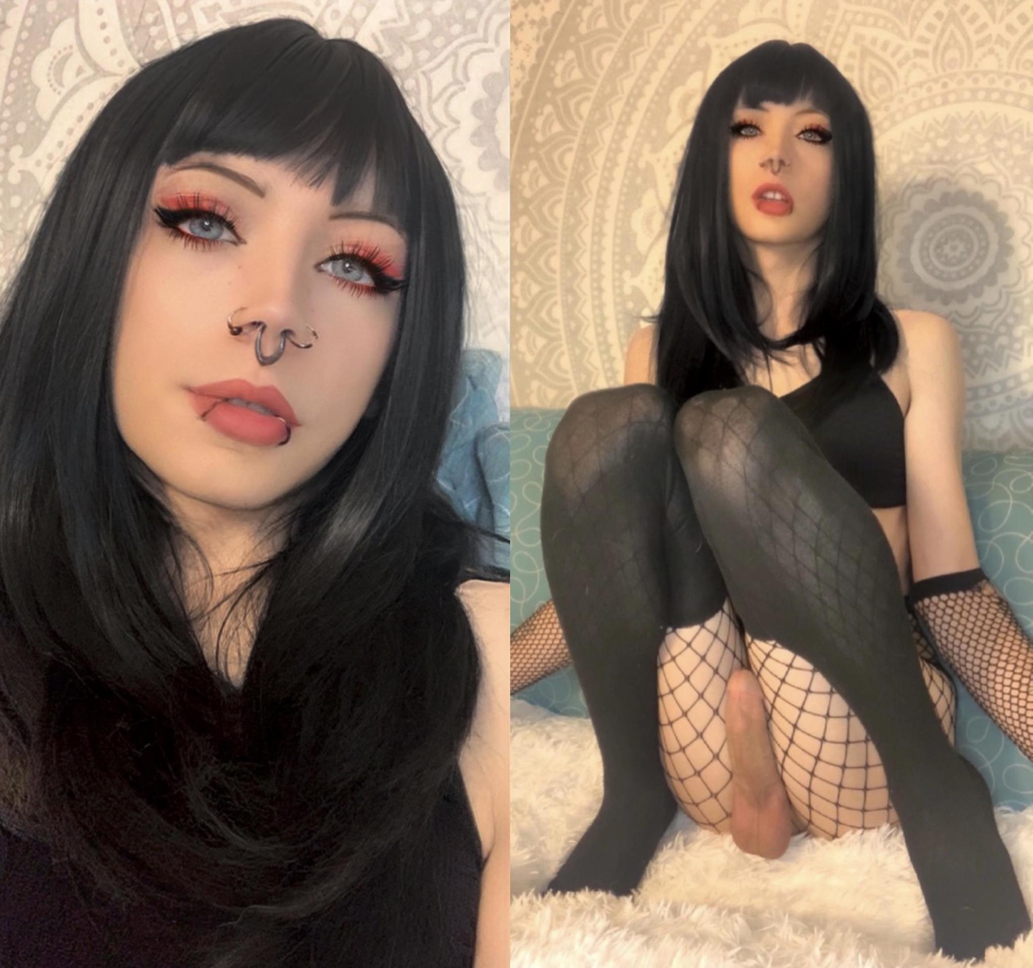 U / skyesoprettyy compilation (watch out! Very long post) - NSFW, Its a trap!, Erotic, Booty, Penis, Anus, Stockings, Ahegao, Trap IRL, Knee socks, Tights, Goths, Without underwear, Nudity, Mitts, Gaiters, Femboy, A selection, Collar, Choker, Longpost