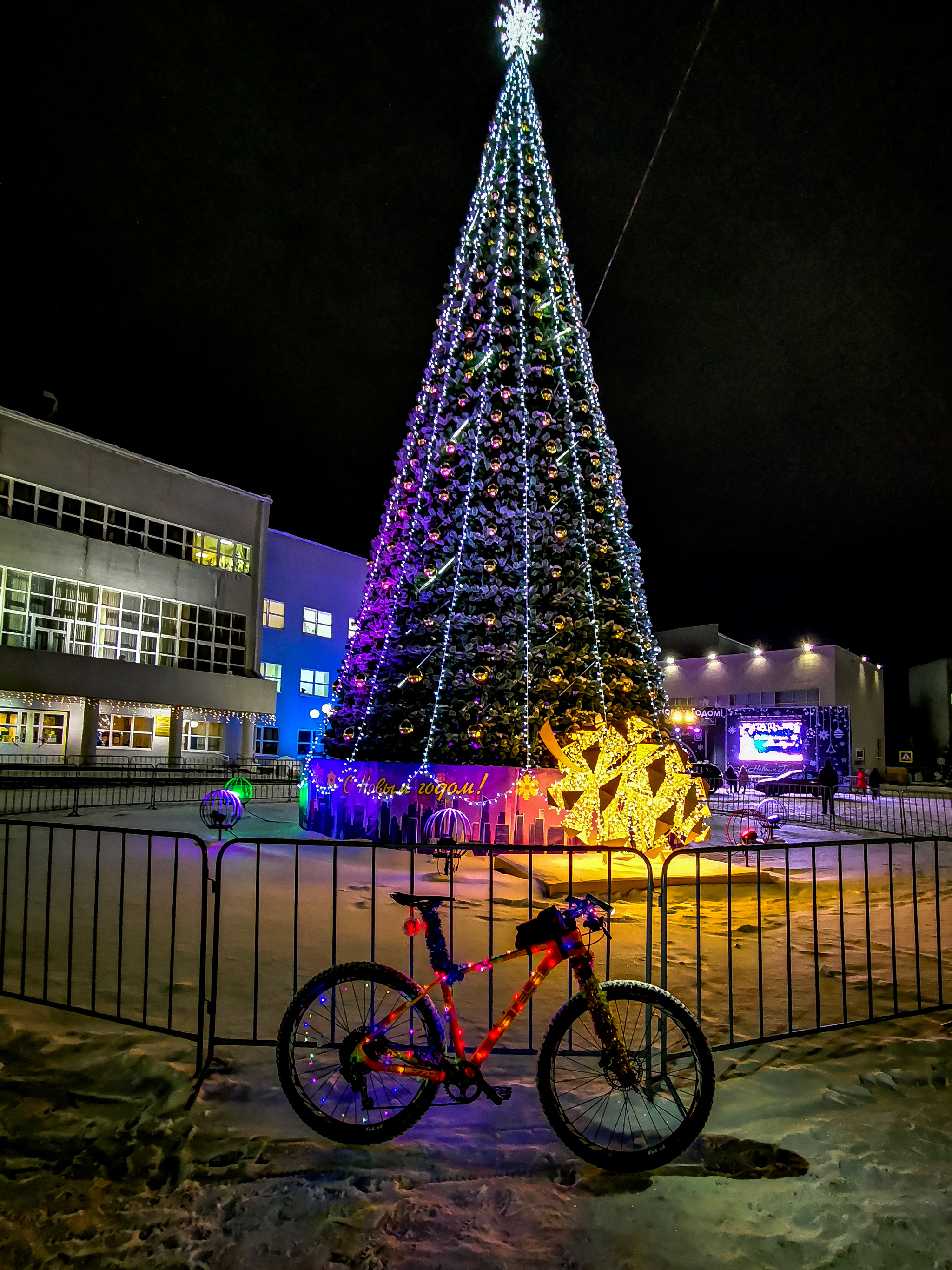 Holiday rides - My, A bike, New Year, Firework, Holidays, Winter, Dancing, Good mood, Nature, Video, Longpost