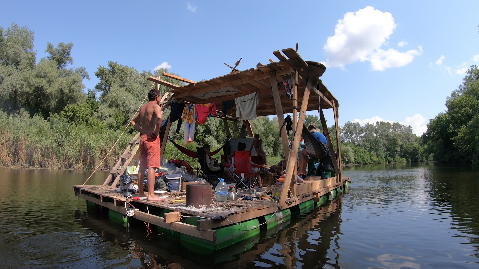 Rafting on a double-deck raft. 5th day - My, Raft, Alloy, Relaxation, With your own hands, Video, Longpost