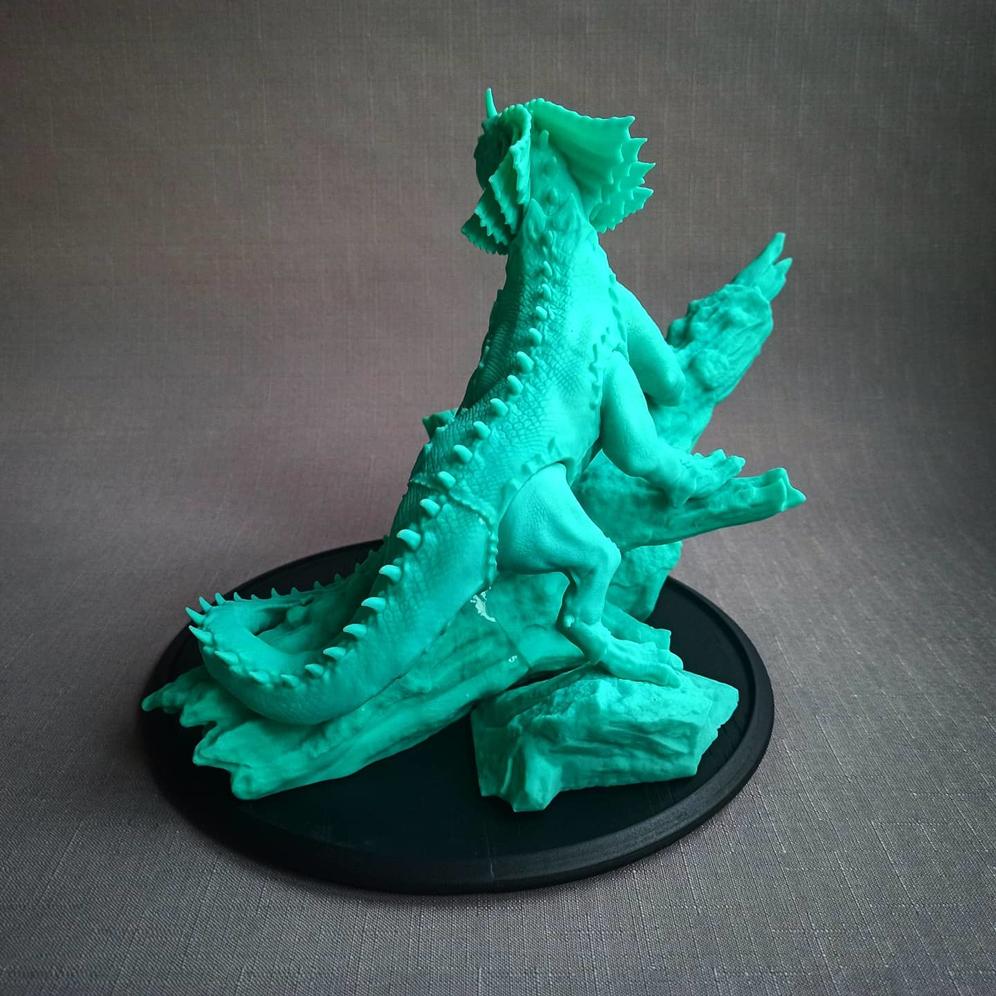 Basilisk - green serpent ... with paws - My, 3D печать, 3D printer, Figurines, Basilisk, HOMM III, Sculpture, Photopolymer printing, Longpost