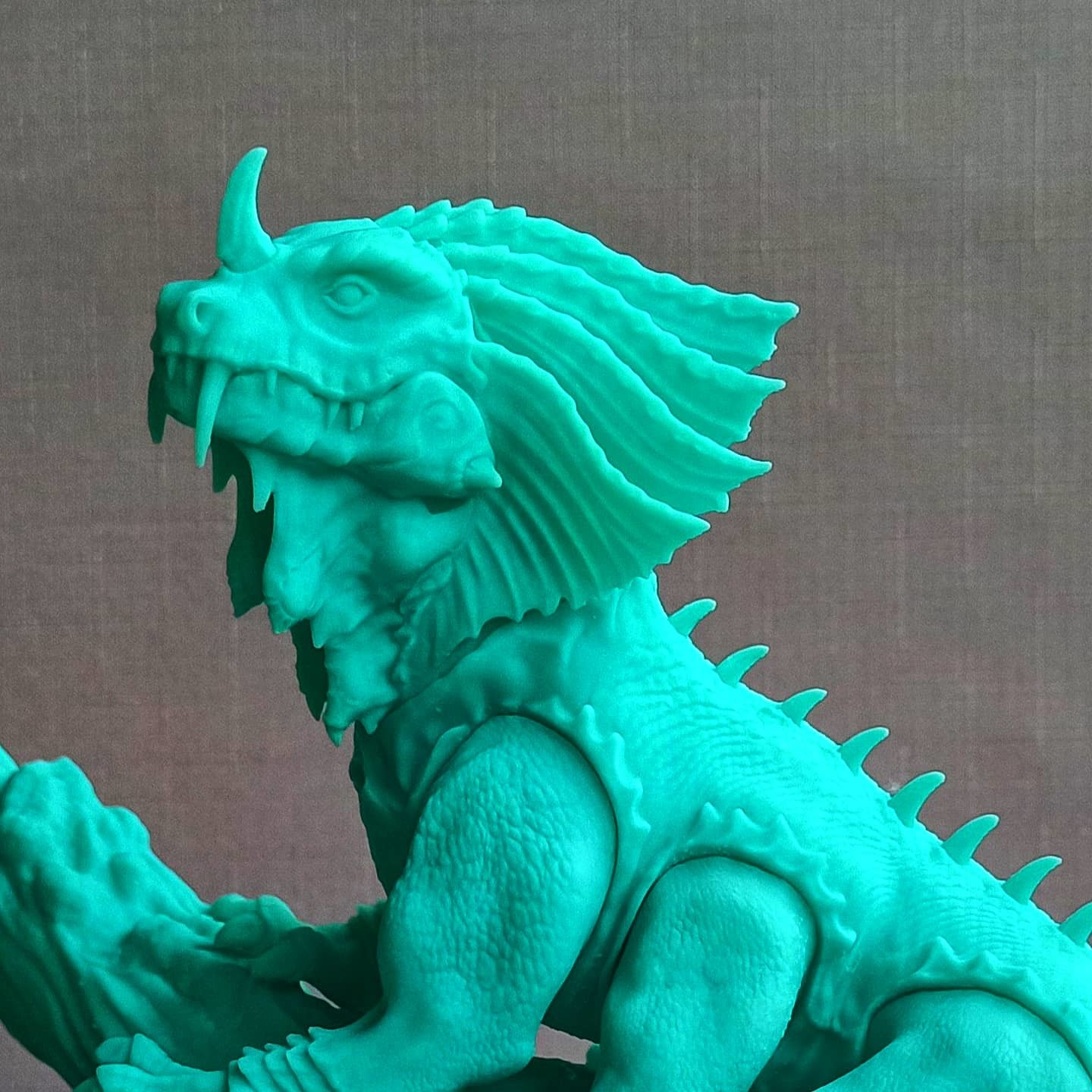 Basilisk - green serpent ... with paws - My, 3D печать, 3D printer, Figurines, Basilisk, HOMM III, Sculpture, Photopolymer printing, Longpost