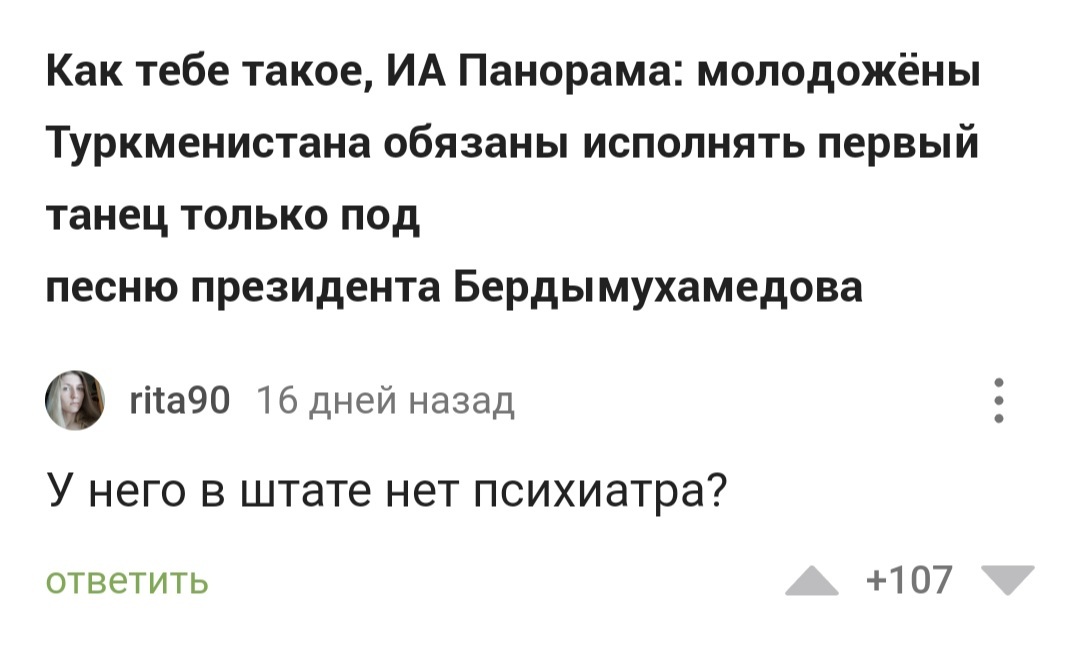 Записывать необходимо! Даже на ходу! - Туркменистан, Гурбангулы Бердымухамедов, Юмор, Комментарии на Пикабу, Скриншот, Видео