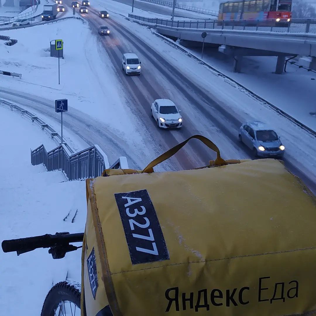 How I worked as a courier in the winter on a bicycle - My, Yandex Food, A bike, Winter, Longpost