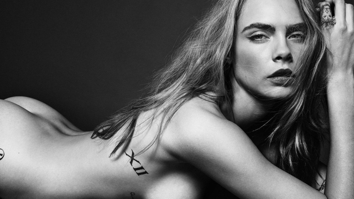 Special Issue Part 15 Cara Delevigne - NSFW, Erotic, Cara Delevingne, Boobs, Booty, GIF, Longpost, Tattoo, Girls