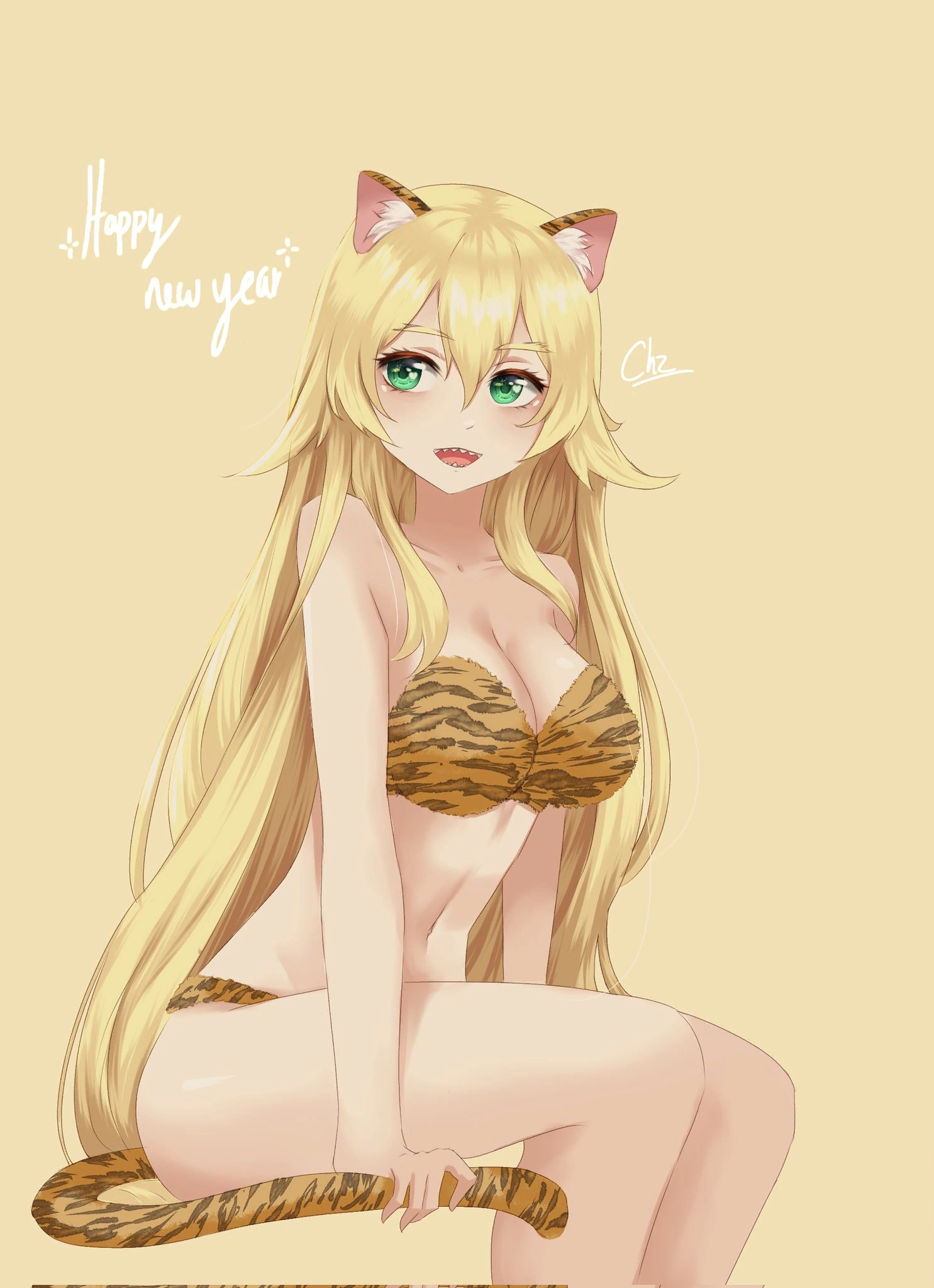 Frederica - NSFW, Re: Zero Kara, Frederica Baumann, Anime art, Anime, Animal ears, Tigersuit