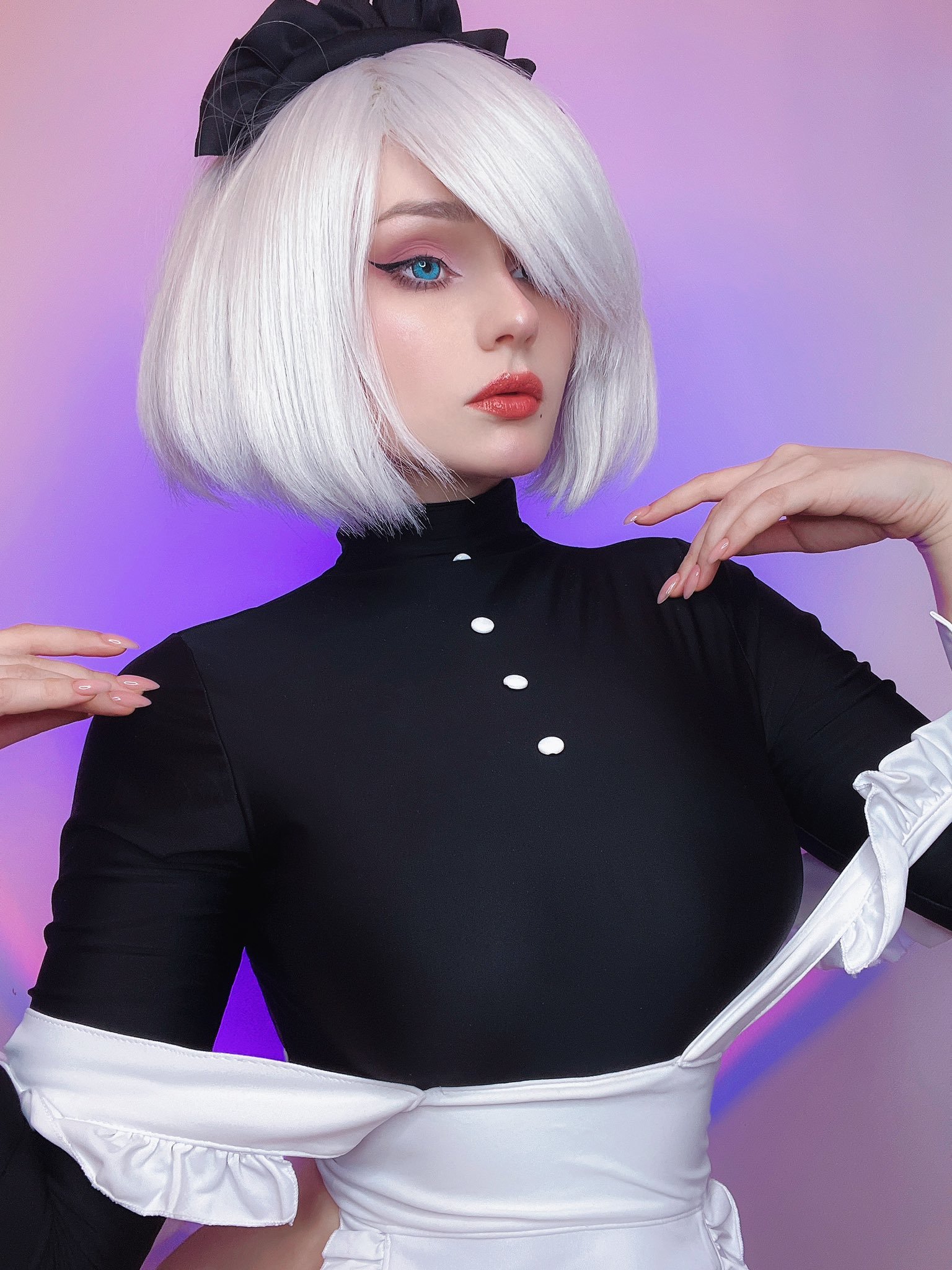 Maid 2b - NSFW, Girls, Housemaid, Cosplay, Anime, Games, NIER Automata, Yorha unit No 2 type B, Erotic, Underwear, Boobs, Longpost