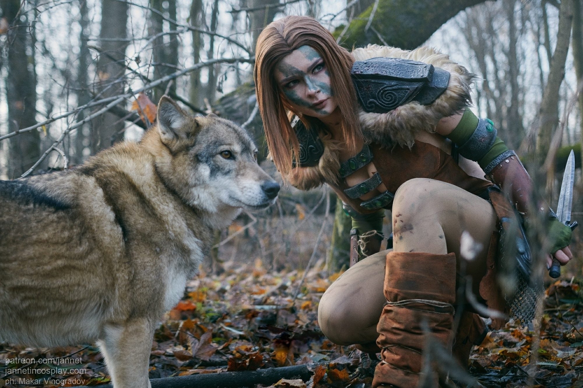 Eila the hunter - Cosplay, The Elder Scrolls V: Skyrim, Eila the hunter, Dovahkiin, Husky, Dog, The Bears, Girls, Jannet Vinogradova, The photo, Longpost