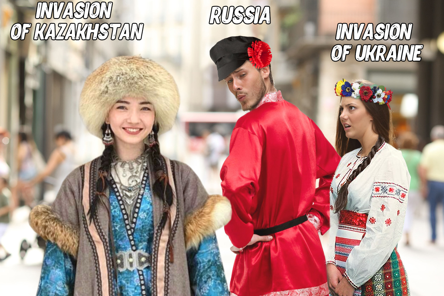 Kazakh me. Мем вторжение на Украину. Русские в Казахстане. Русские в Казахстане Мем. Россия Украина Казахстан.