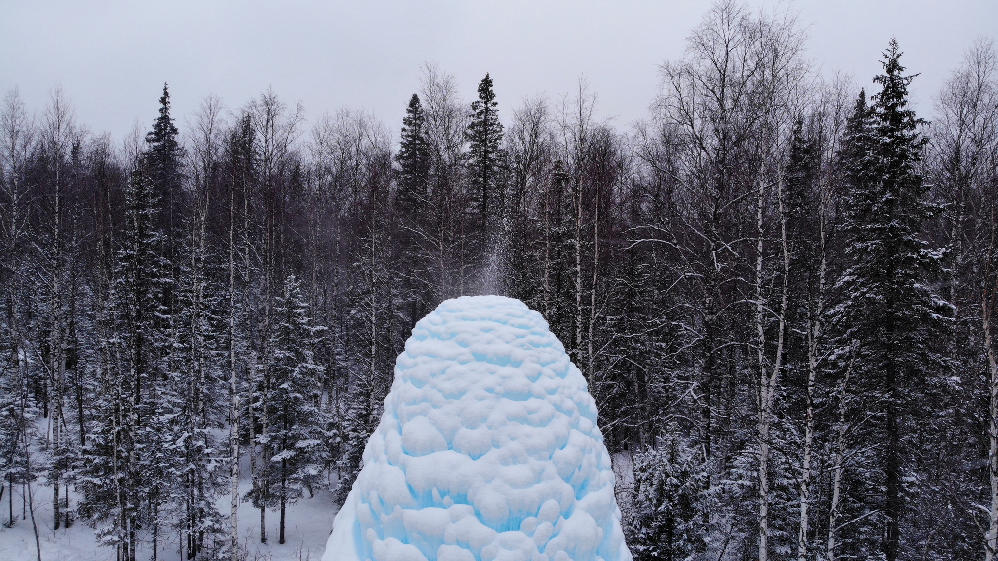 Zyuratkul National Park. Ice fountain from a bird's eye view - My, Zyuratkul, New Years holidays, Fountain, Dji, DJI Mavic Air, Aerial photography, Drone, Quadcopter, The nature of Russia, Longpost