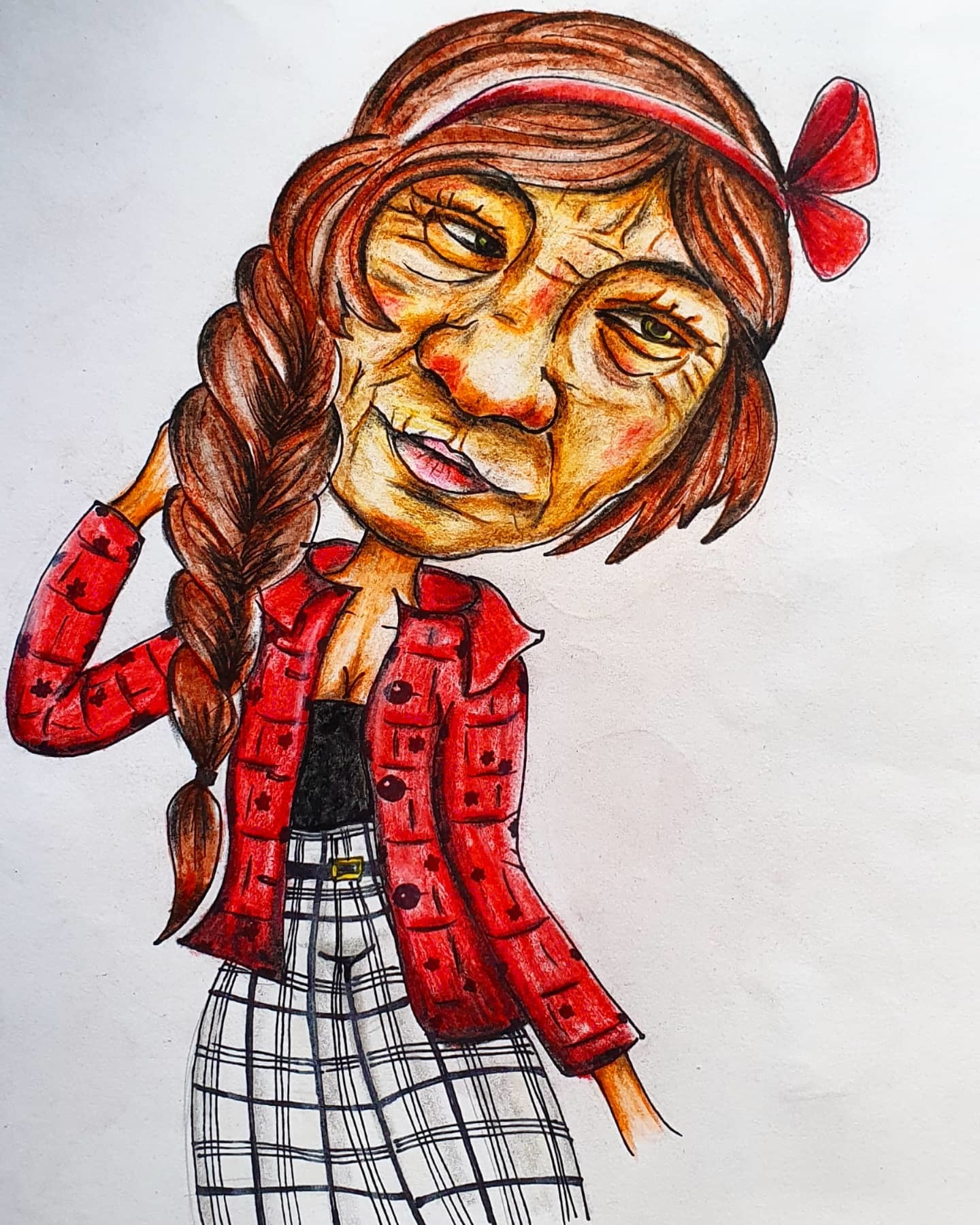 At 65+ you can do anything! - My, Longpost, Needlework with process, Colour pencils, Old lady, Art, Creation