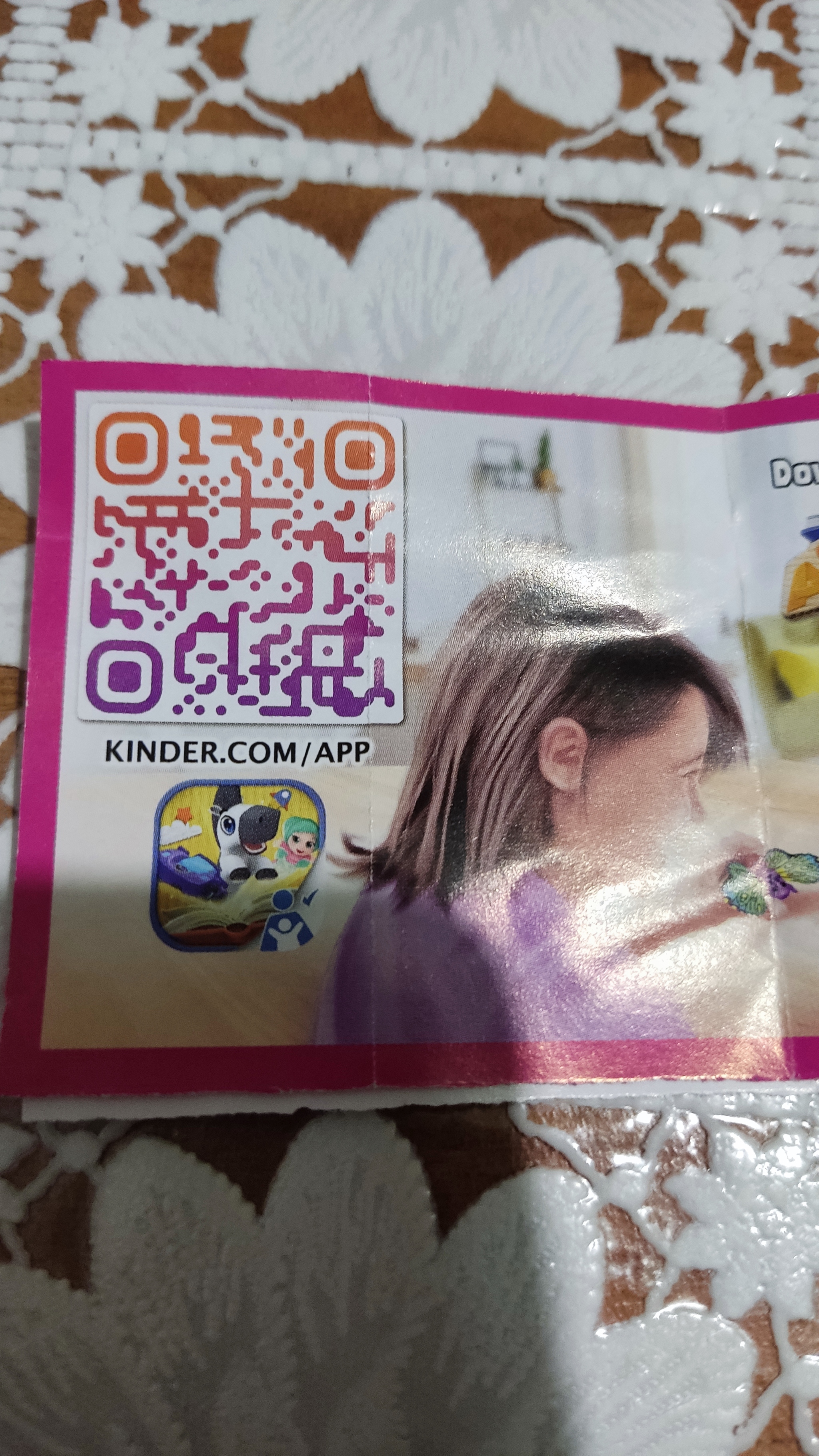 Daughter and QR Code - Children, QR Code, Kinder Surprise, Longpost