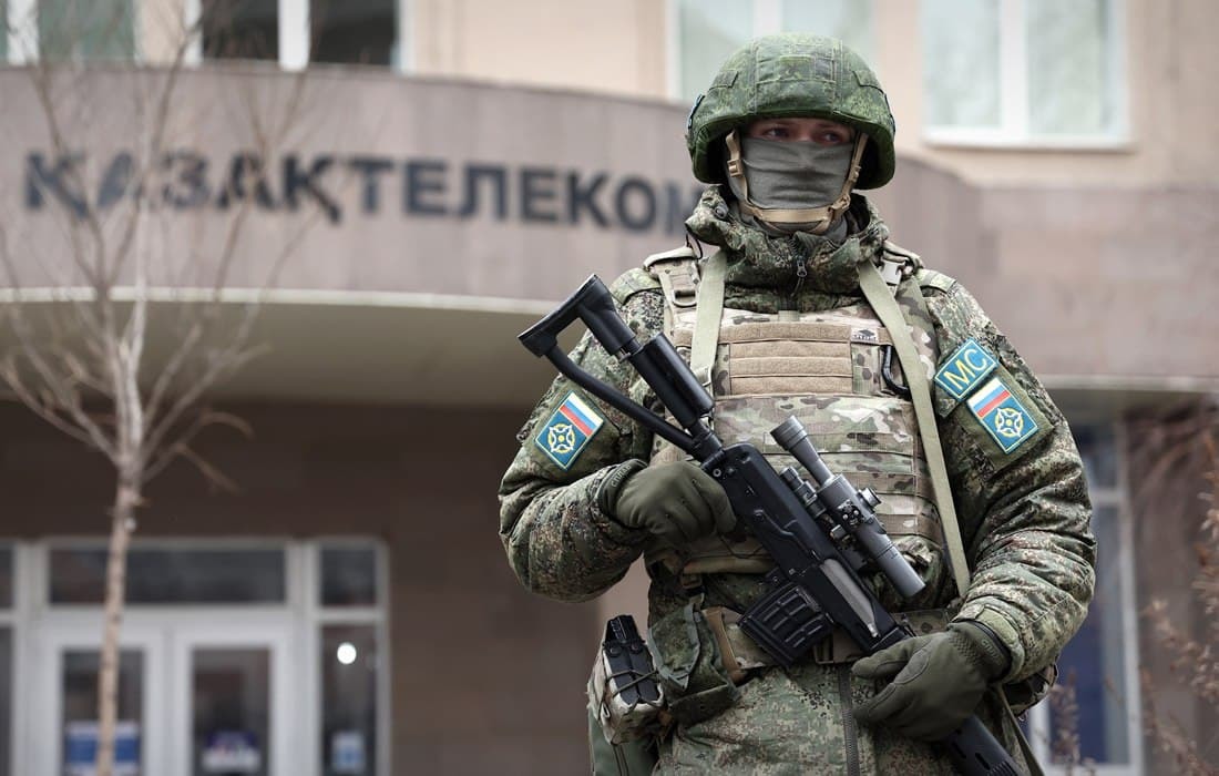 Russian peacekeepers on the streets of Almaty. Kazakhstan - Protests in Kazakhstan, Kazakhstan, Peacekeepers, ODKB, Russia, Almaty, The photo, Equipment, Armament, Longpost