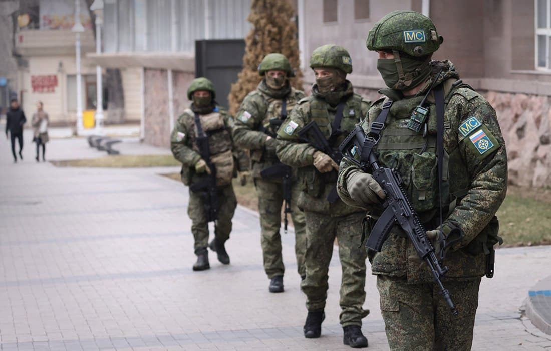 Russian peacekeepers on the streets of Almaty. Kazakhstan - Protests in Kazakhstan, Kazakhstan, Peacekeepers, ODKB, Russia, Almaty, The photo, Equipment, Armament, Longpost