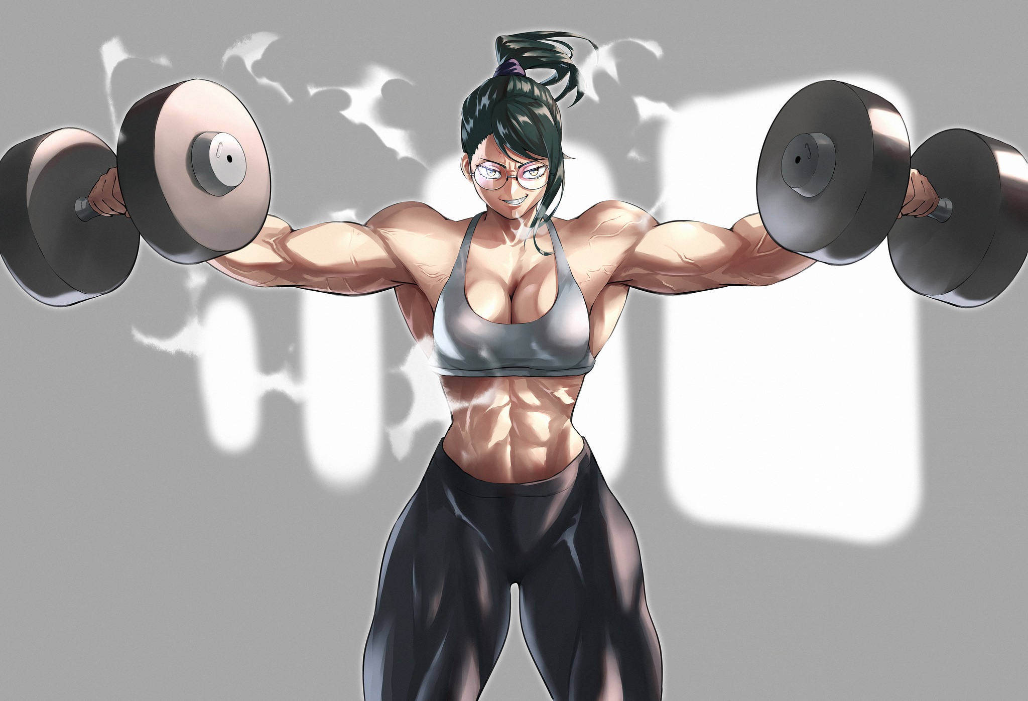 Maki zenin - Muscleart, Strong girl, Sleep-Sleep, Jujutsu Kaisen, Maki zenin, Anime art, Anime, Sports girls, Girls, Body-building, Bodybuilders, Art