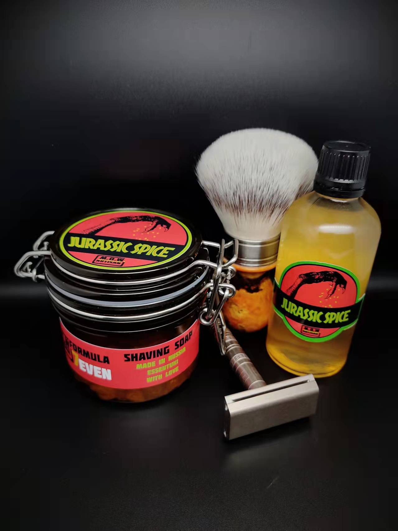 Limited Edition M.O.W. Jurassic Spice with Amber Oil, Review - My, Shaving, Vkb, Longpost