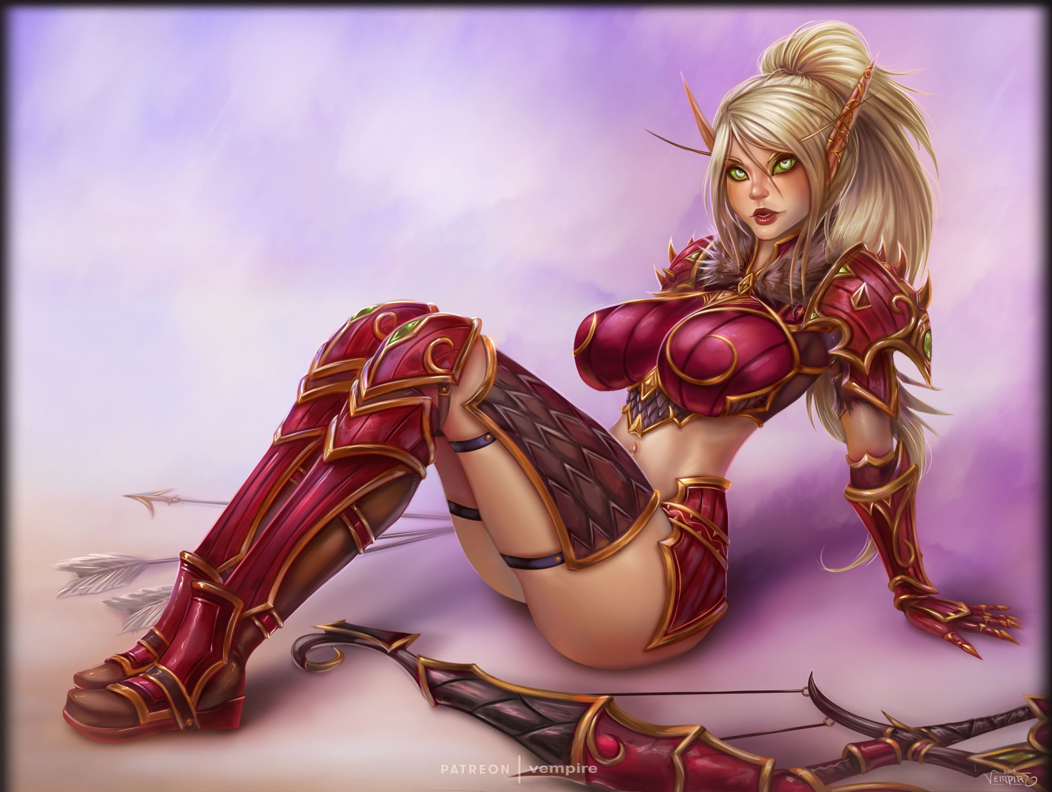 Blood Elf - NSFW, Vempirick, Art, Hand-drawn erotica, Games, World of warcraft, Warcraft, Blood elves, Longpost