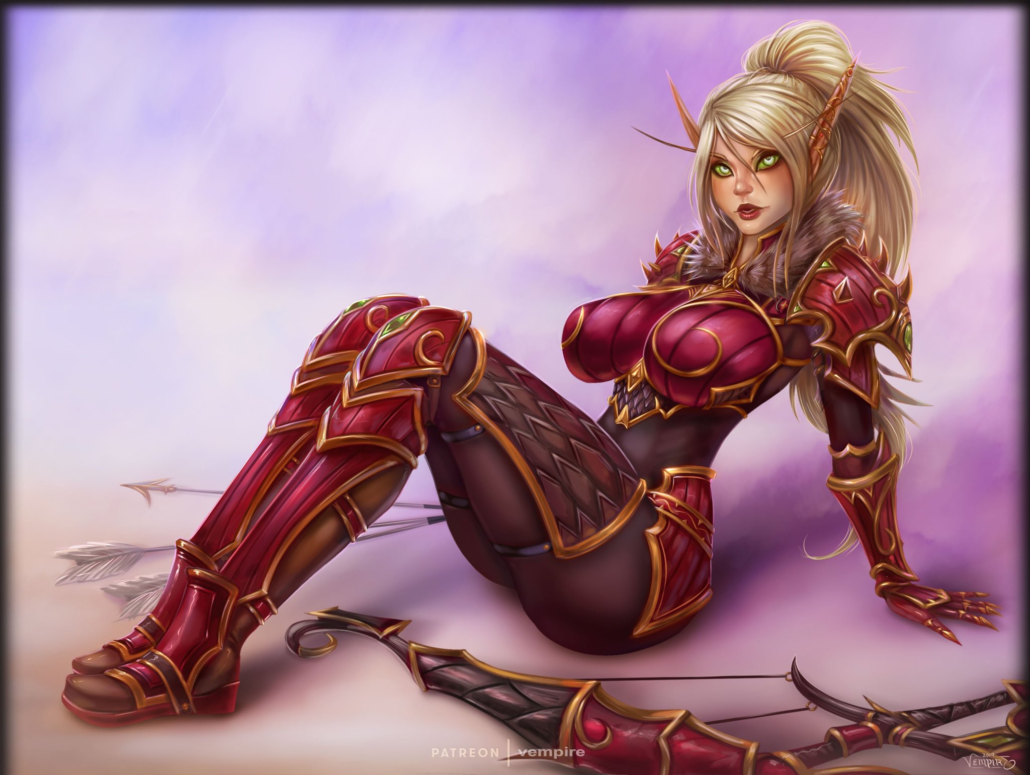 Blood Elf - NSFW, Vempirick, Art, Hand-drawn erotica, Games, World of warcraft, Warcraft, Blood elves, Longpost