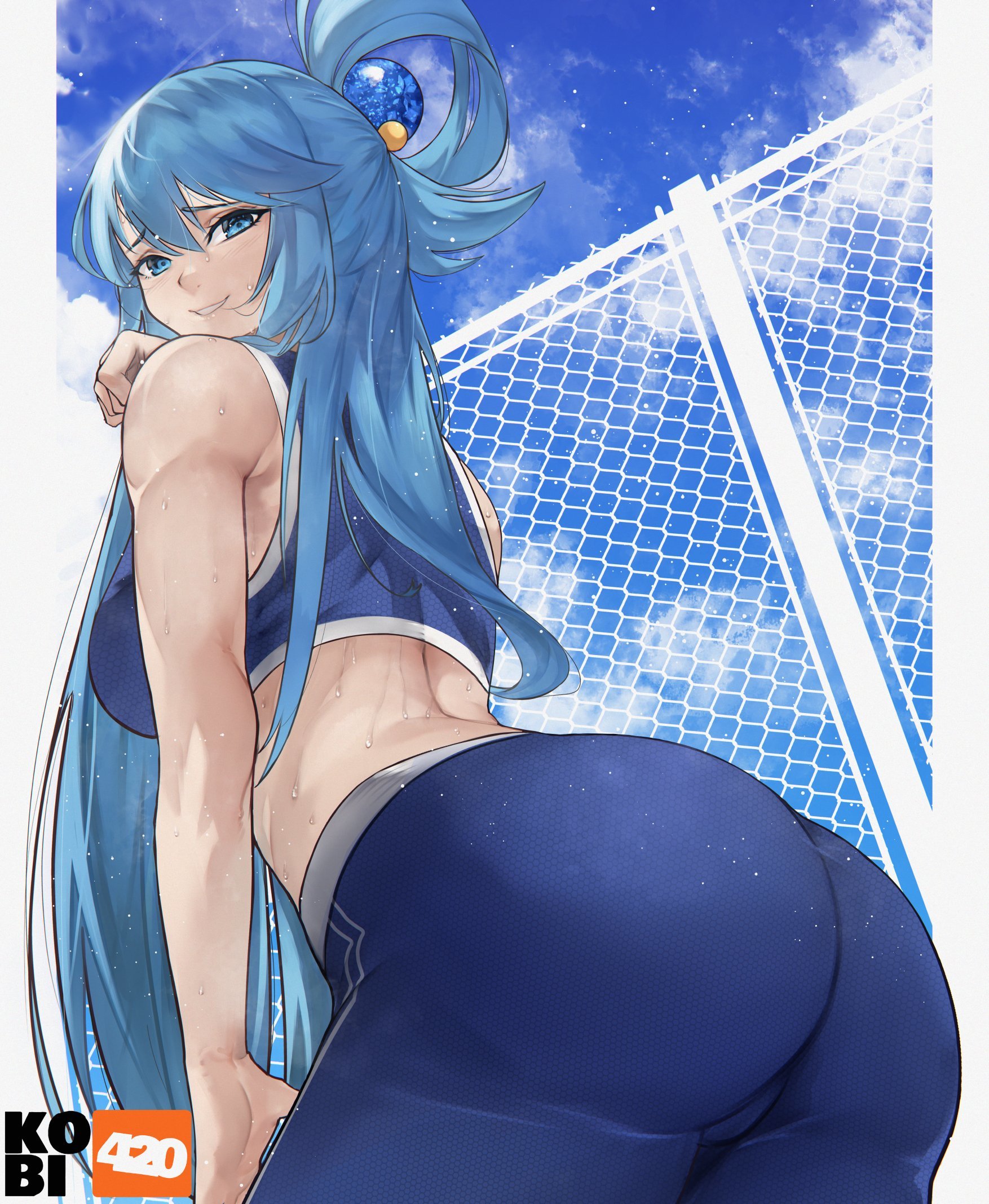 AQUA - NSFW, Anime, Anime art, Konosuba, Aqua, Booty, Hand-drawn erotica, Erotic