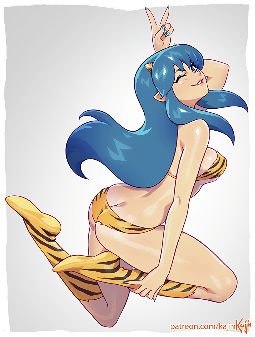 Lum by Kajinman - NSFW, Kajinman, Lum, Urusei Yatsura, Anime art, Anime, Girls, Demon they, Demoness, Longpost