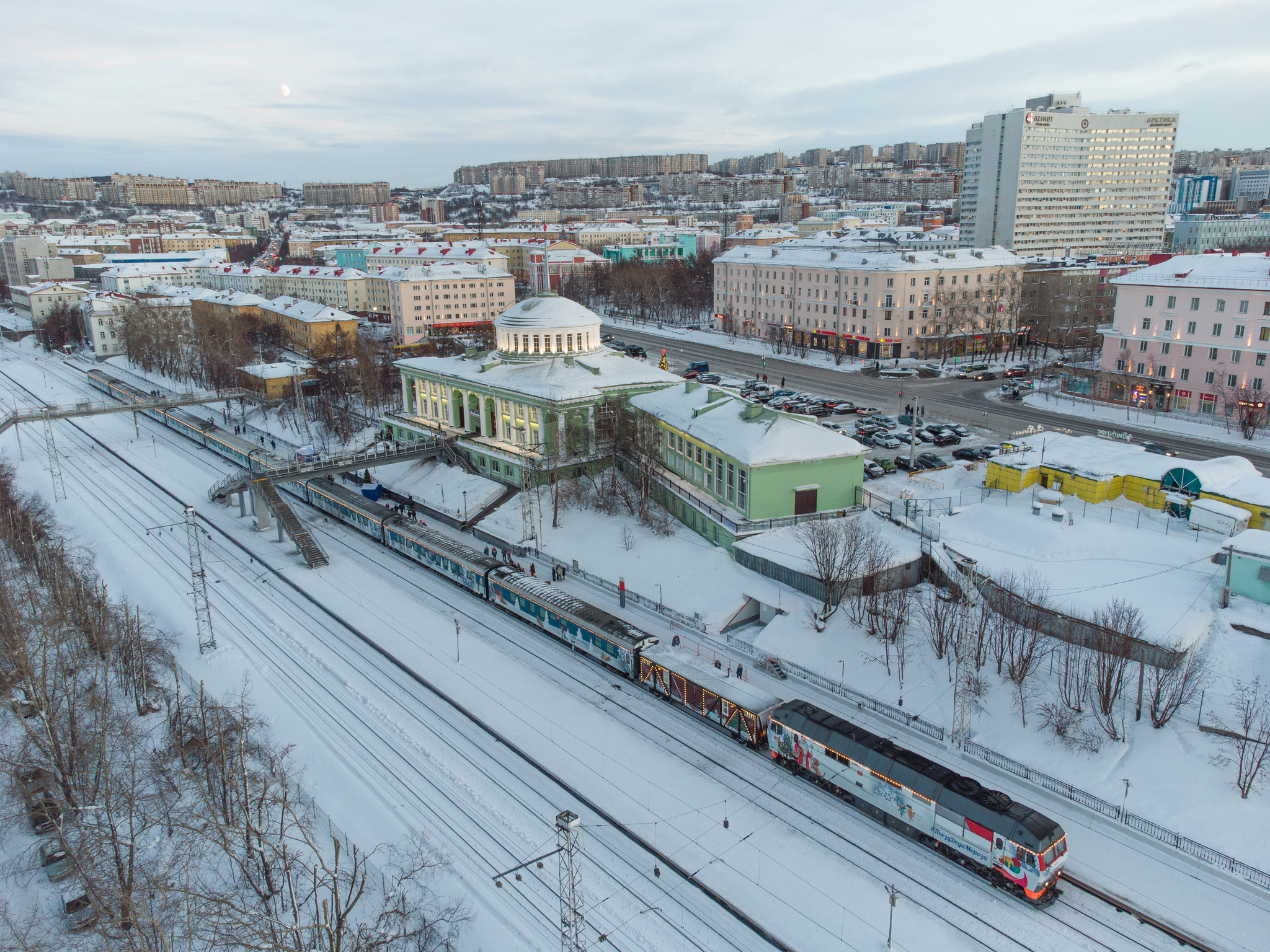 Santa Claus train - My, Kola Peninsula, Russia, A train, Russian Railways, Murmansk, Murmansk region, Longpost