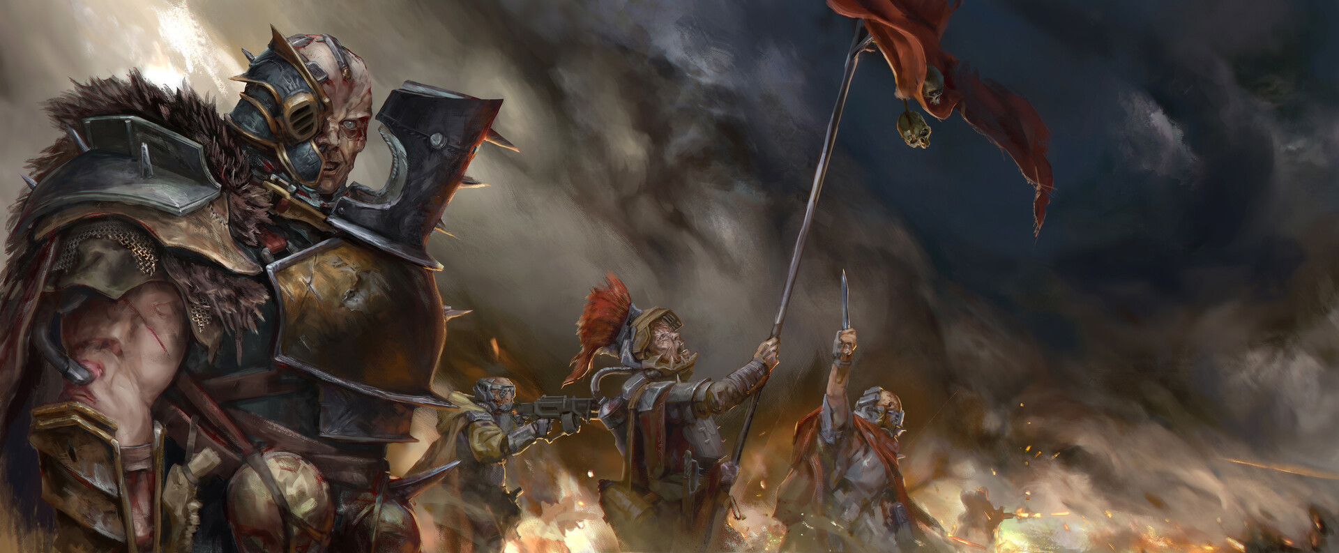 Never forget, never forgive & Chaos Marine by Dima Sokolov - Dima Sokolov, Warhammer 40k, Wh Art, Warhammer 30k, Chaos space marines, Adeptus Custodes, Thunder Warriors, Unification Wars, Longpost, Adeptus Astartes, Emperor`s Children, Possessed marines