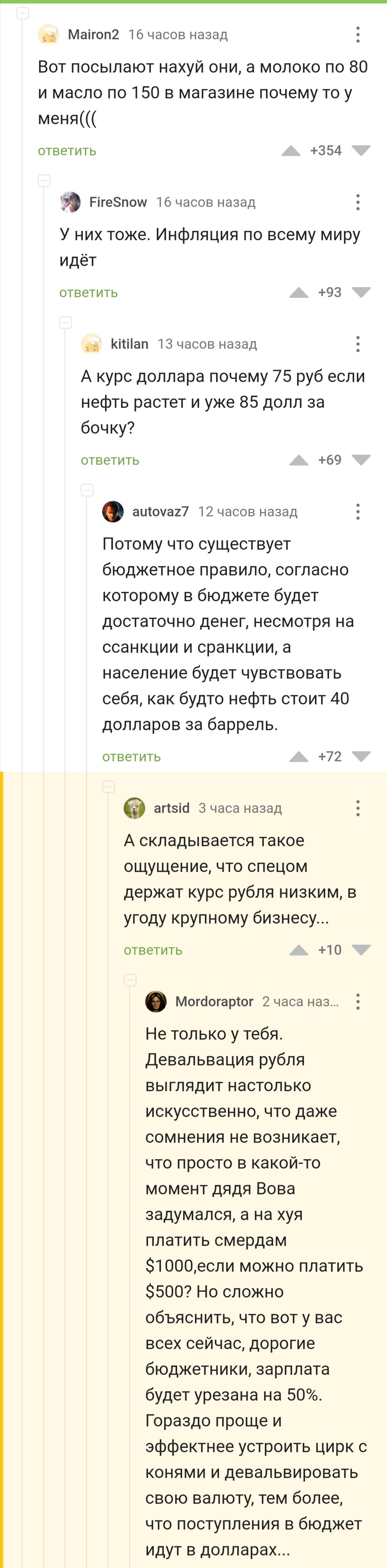 Why there are small salaries in Russia - Comments, Comments on Peekaboo, Dollar rate, Oil, Salary, Low salary, Longpost, Politics