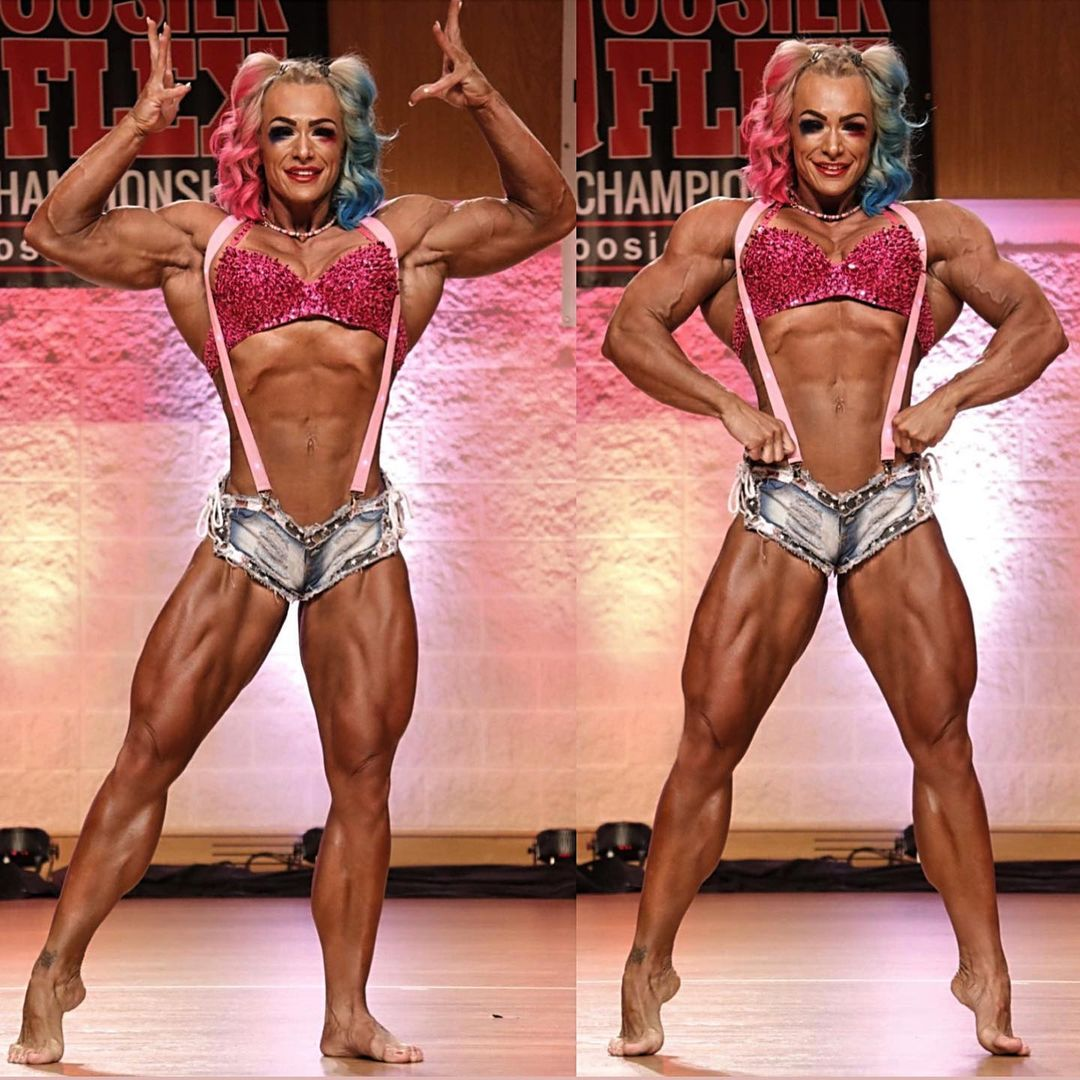 Stephanie Marie Flesher - NSFW, Girls, Strong girl, Bodybuilders, Body-building, Sports girls, Sleep-Sleep, Video, Longpost