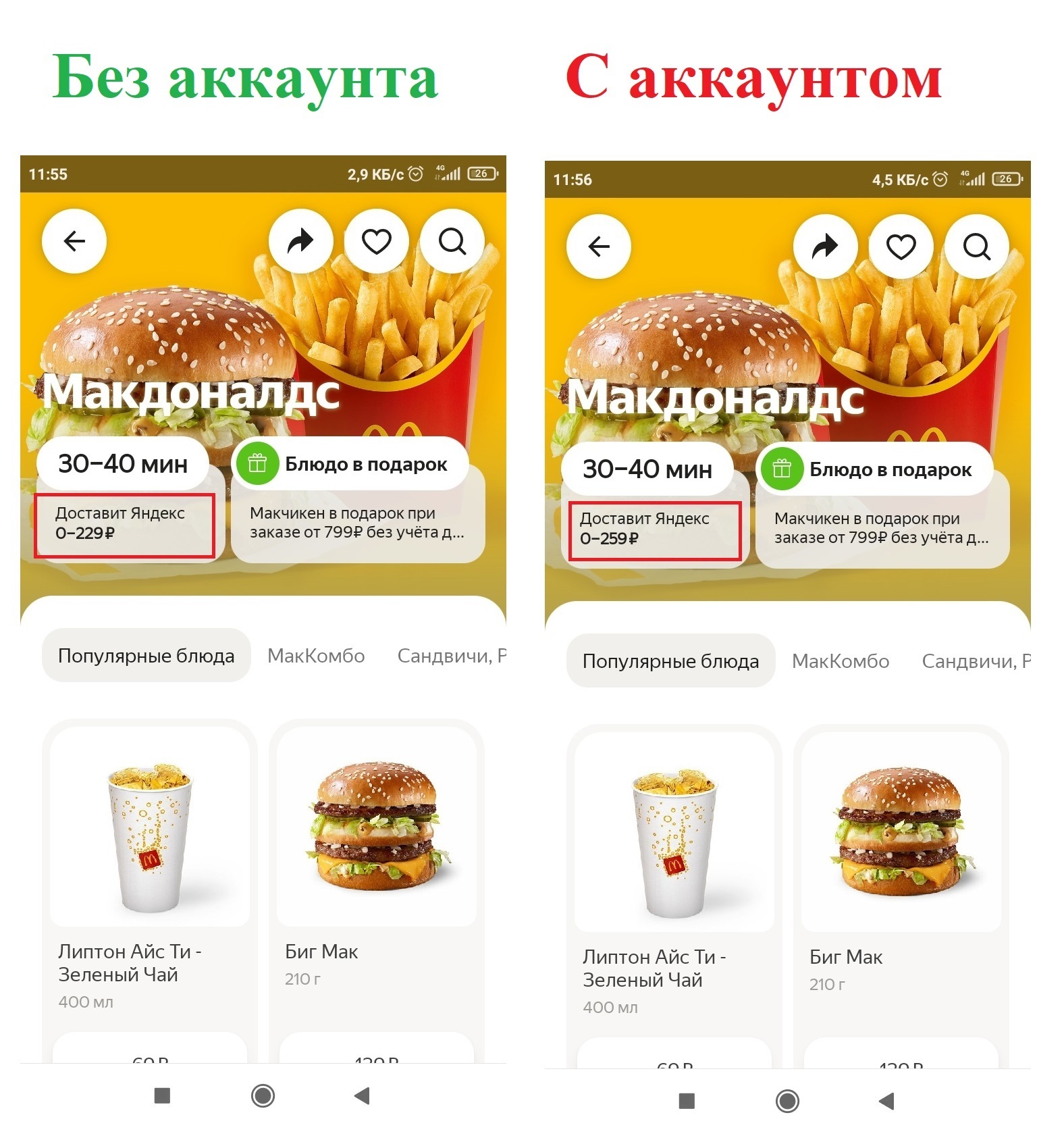 Experiment: Yandex.Food with and without account - My, Yandex Food, Experiment, Marketing, Longpost