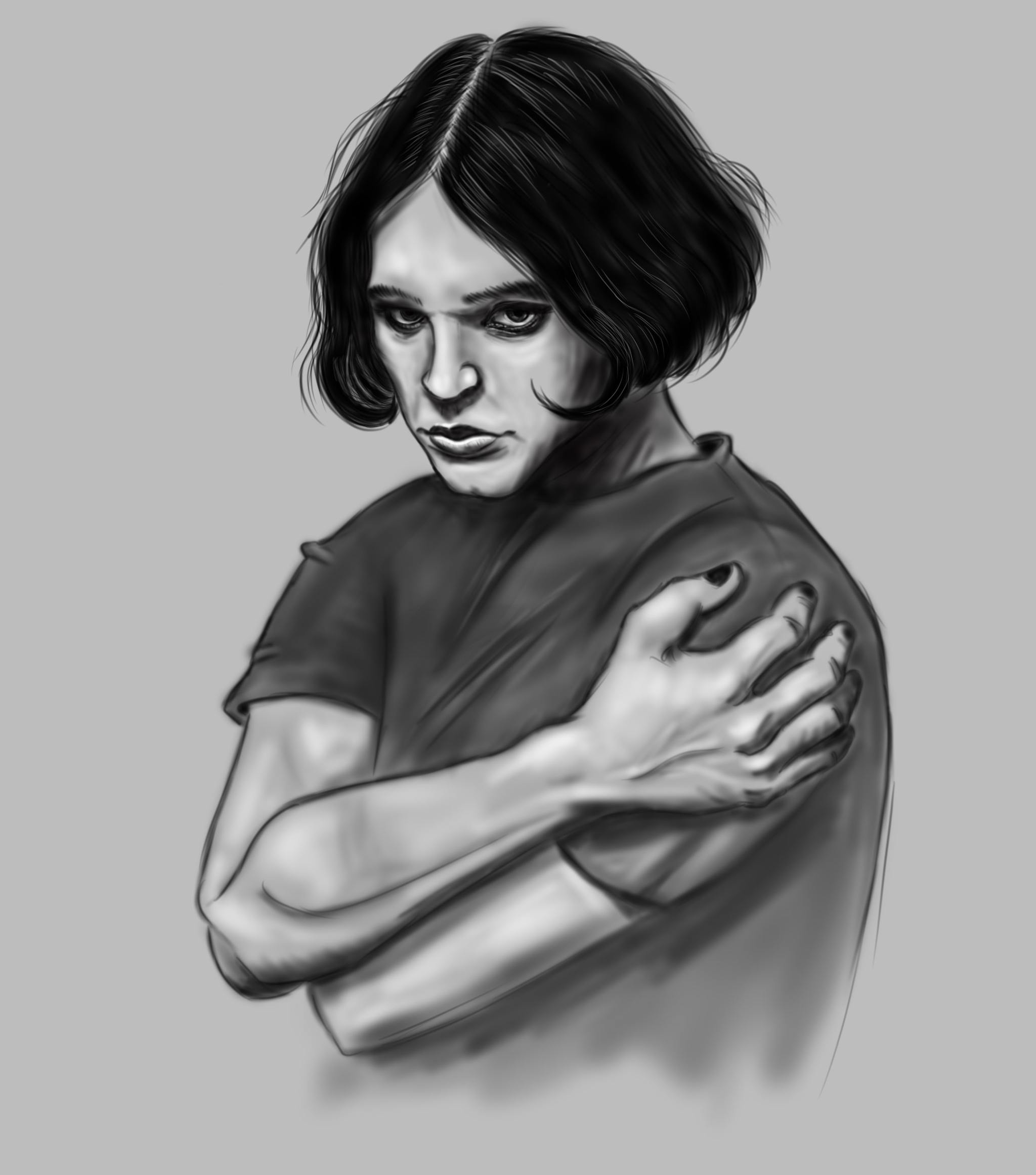 Brian Molko - My, Placebo, Art, Digital drawing, Brian Molko, Portrait