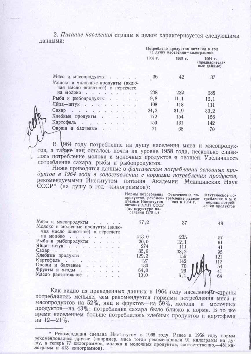 О рационе советских и иностранных граждан, 1964 год, СССР - История СССР, Россия, История, Питание, Длиннопост