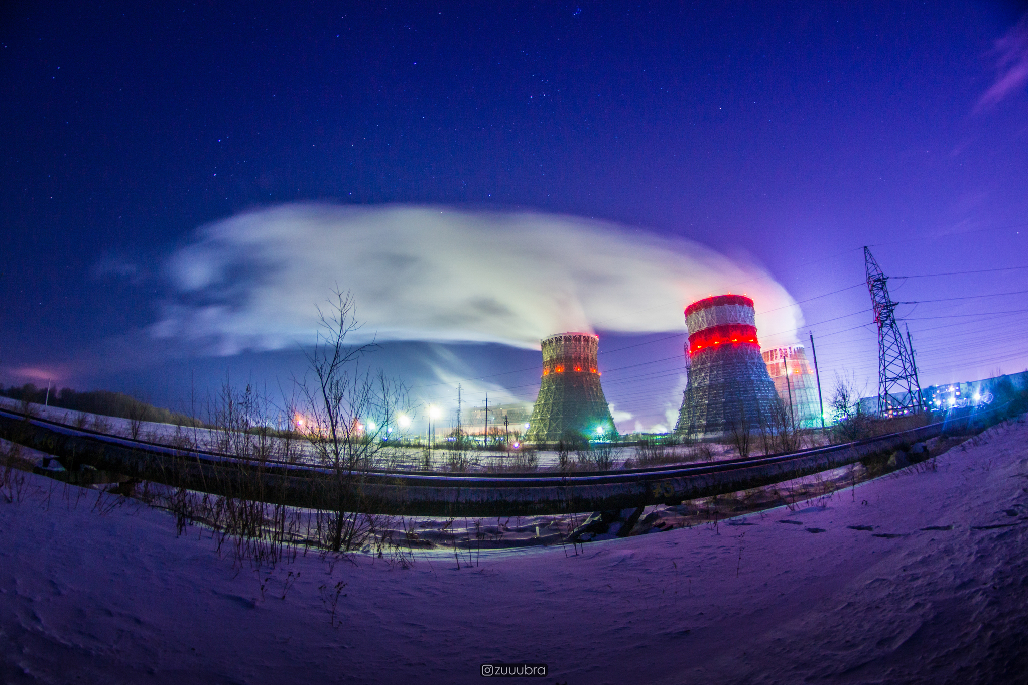 Night CHP - My, The photo, CHP, Energy, Дальний Восток, Night shooting, Night, Astrophoto