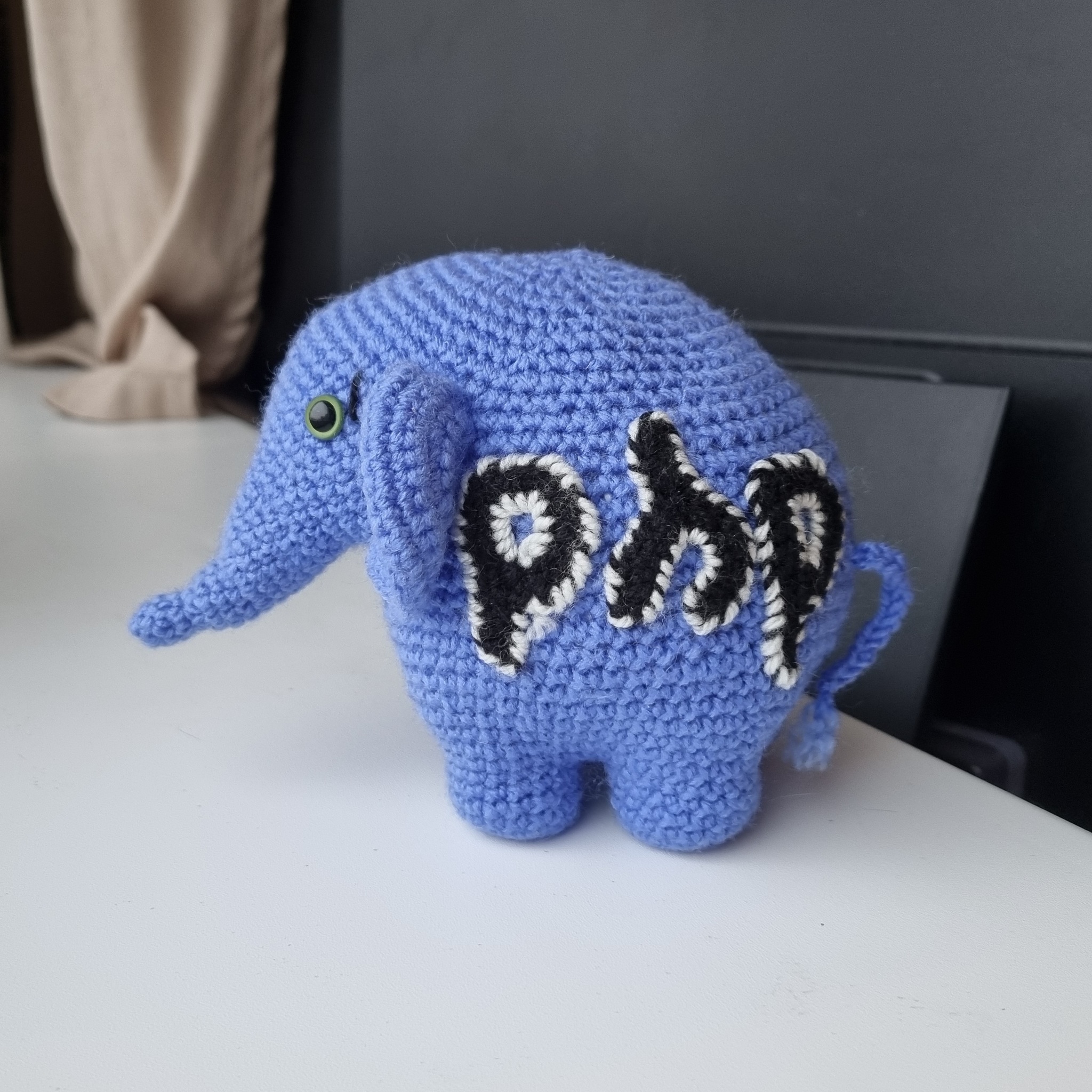 Knitted ElePHPant - My, PHP, Crochet, Needlework without process, Baby elephant, Web Programming, Knitted toys