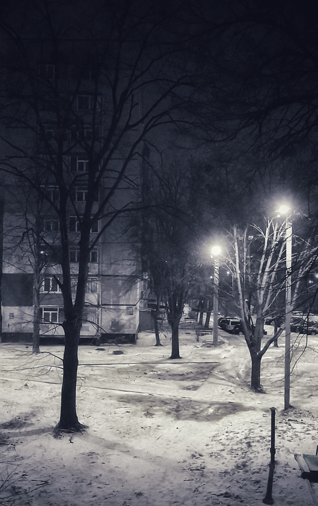 Panels - My, Mobile photography, Kharkov, The photo, Black and white, Night city, Saltovka